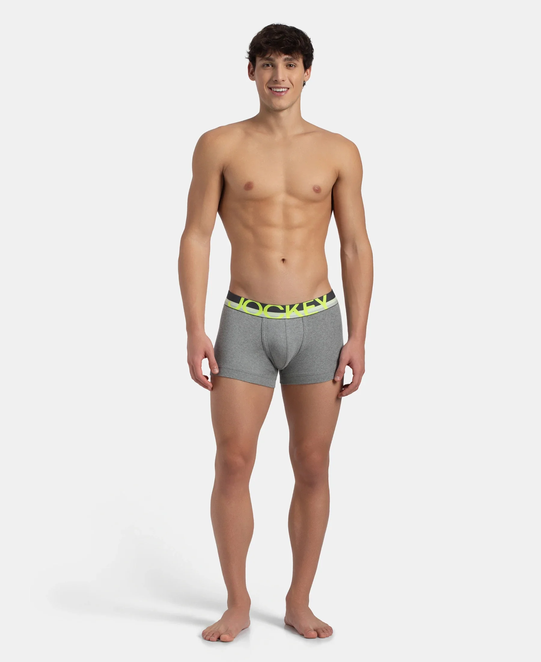 Super Combed Cotton Rib Solid Trunk with Ultrasoft Waistband - Grey - Image 4