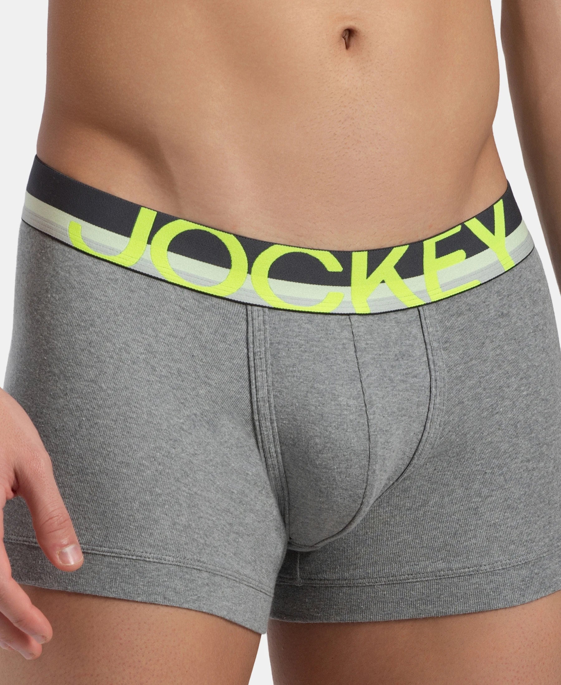 Super Combed Cotton Rib Solid Trunk with Ultrasoft Waistband - Grey - Image 6