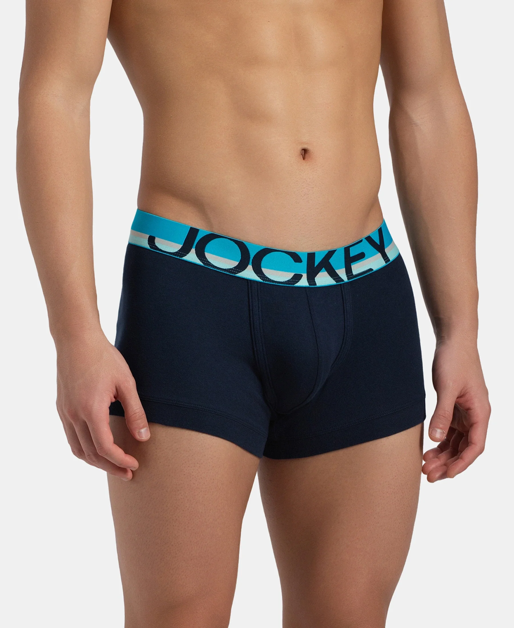 Super Combed Cotton Rib Solid Trunk with Ultrasoft Waistband - Navy - Image 2
