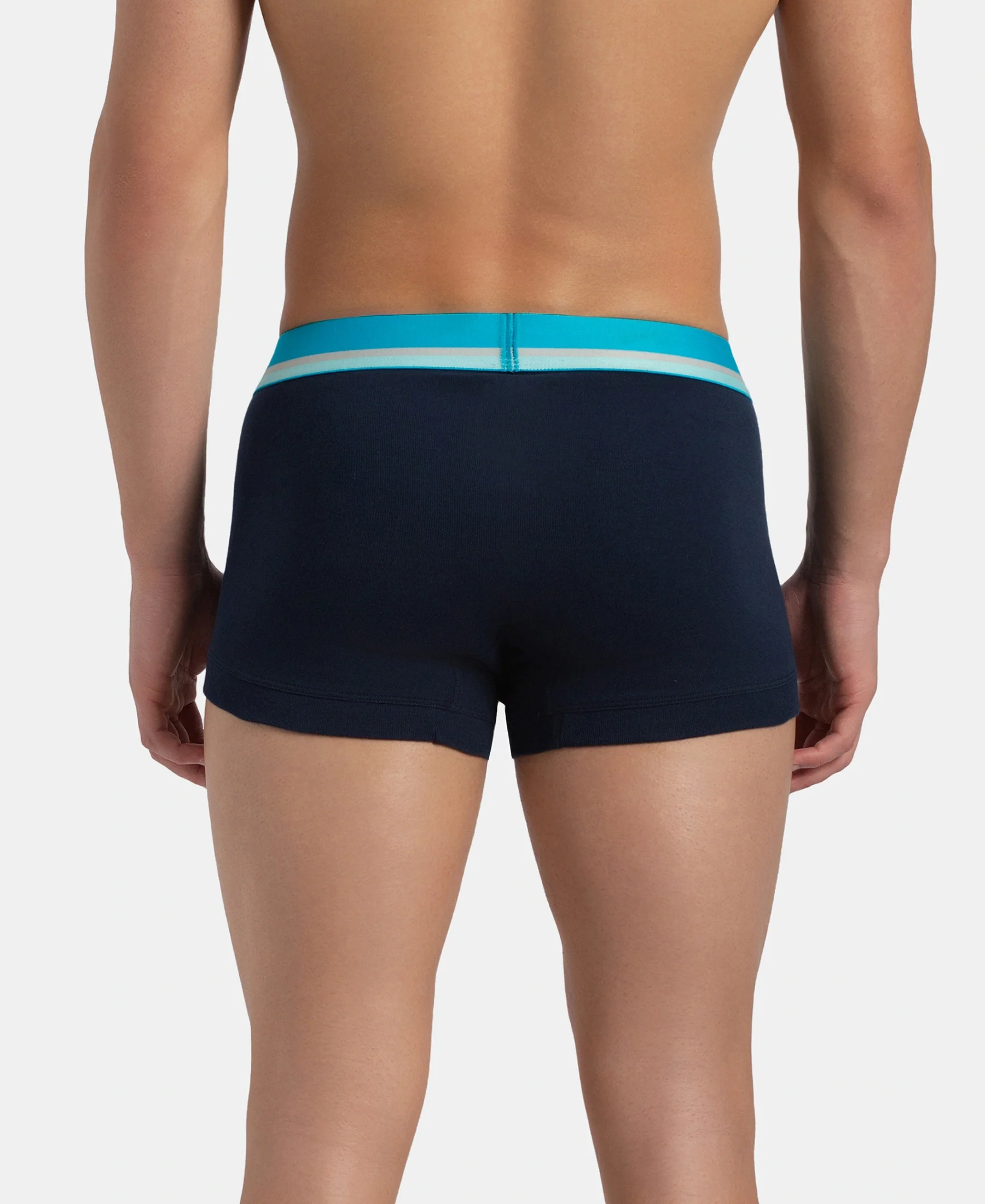 Super Combed Cotton Rib Solid Trunk with Ultrasoft Waistband - Navy - Image 3