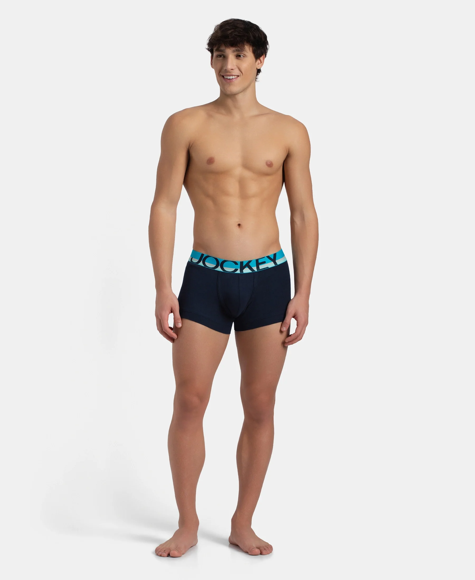Super Combed Cotton Rib Solid Trunk with Ultrasoft Waistband - Navy - Image 4