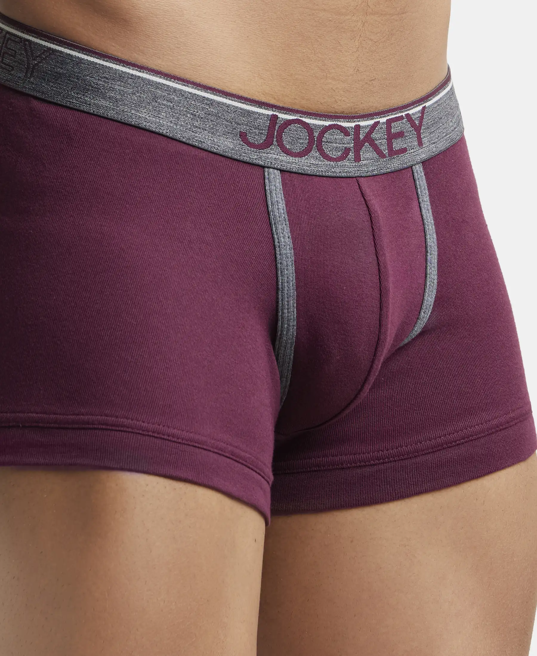 Super Combed Cotton Rib Solid Trunk with Ultrasoft Waistband - Wine Tasting (Pack of 2) - Image 6