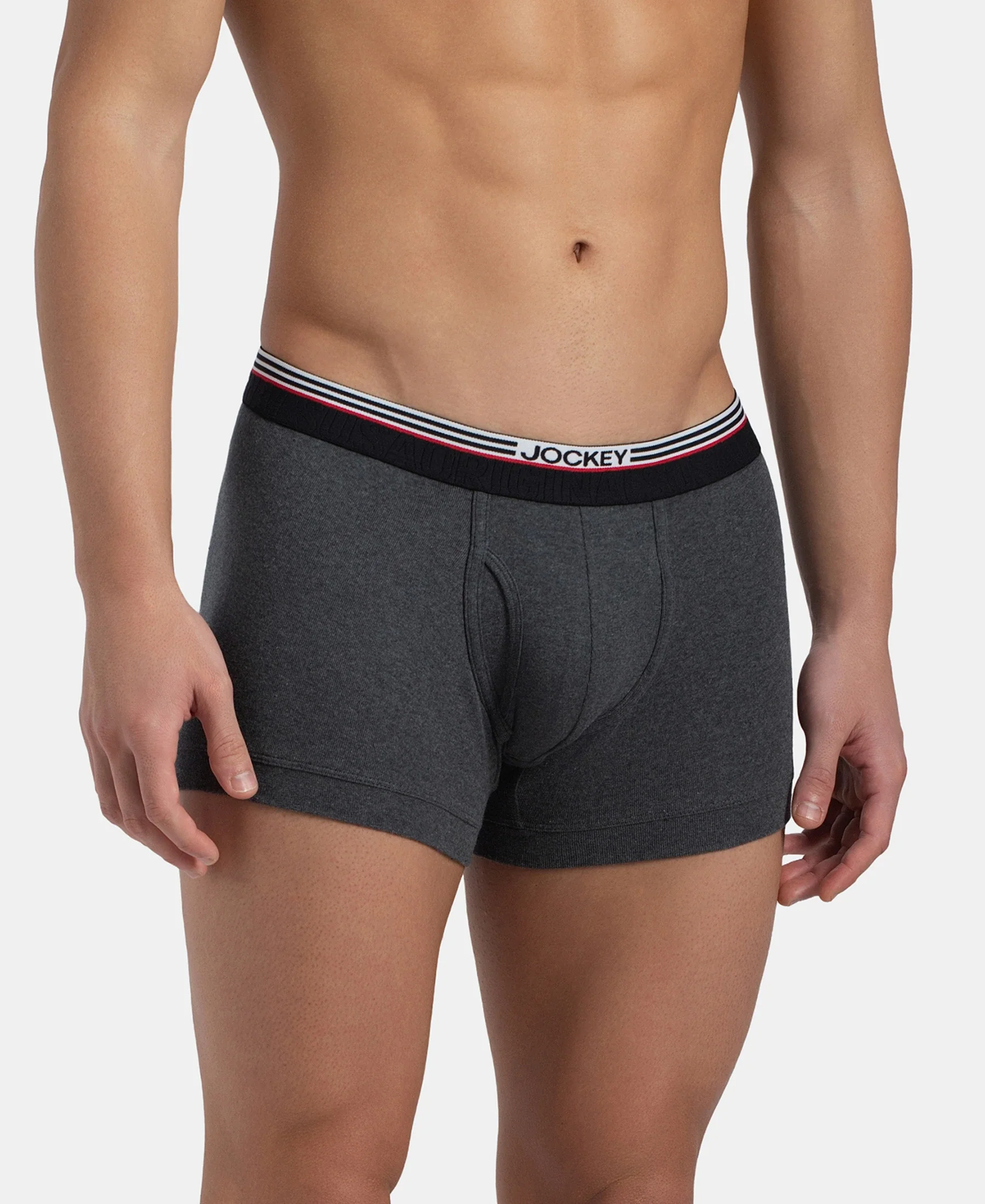 Super Combed Cotton Rib Trunk with Ultrasoft Waistband - New Charcoal Melange - Image 2