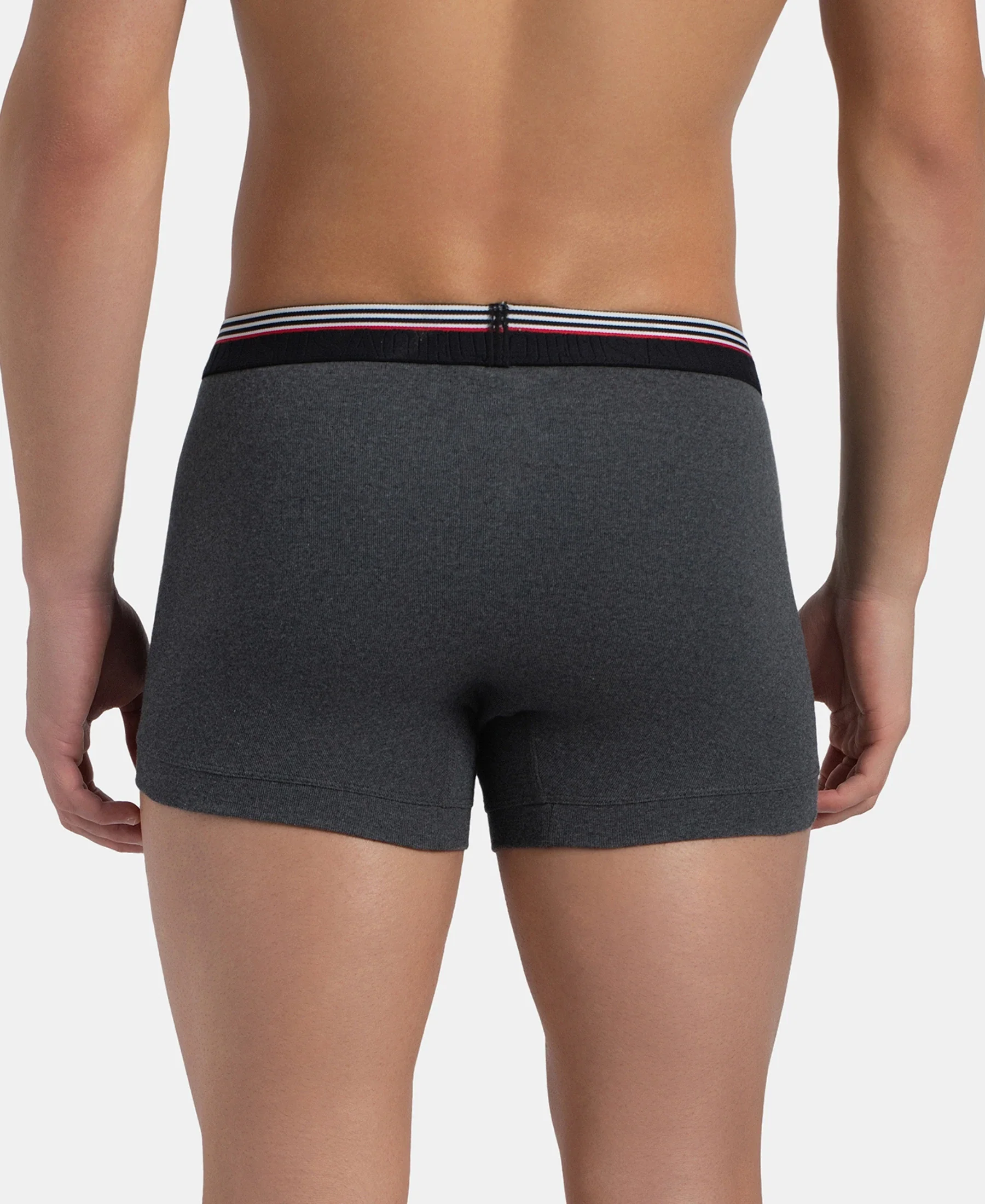 Super Combed Cotton Rib Trunk with Ultrasoft Waistband - New Charcoal Melange - Image 3