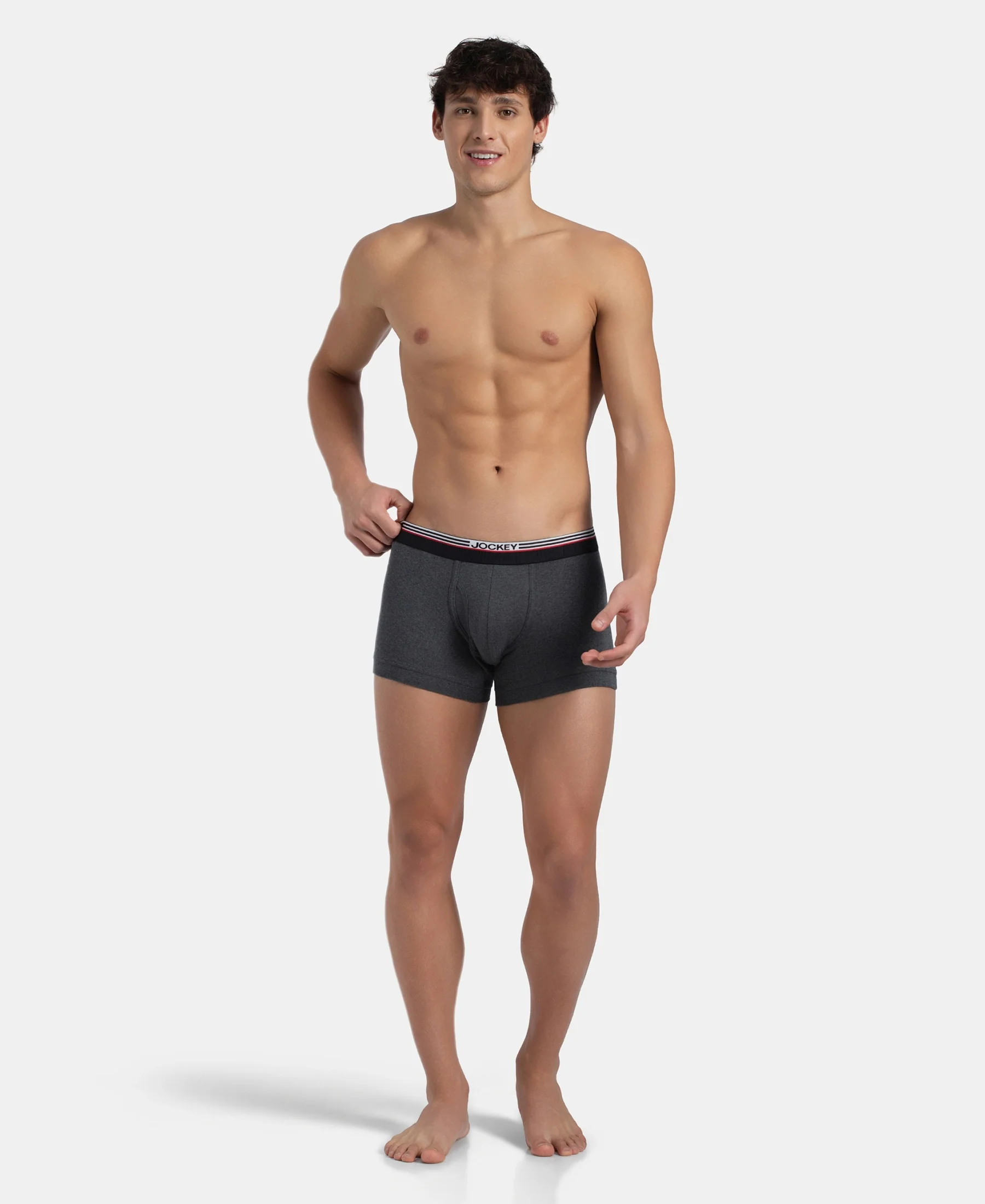 Super Combed Cotton Rib Trunk with Ultrasoft Waistband - New Charcoal Melange - Image 6