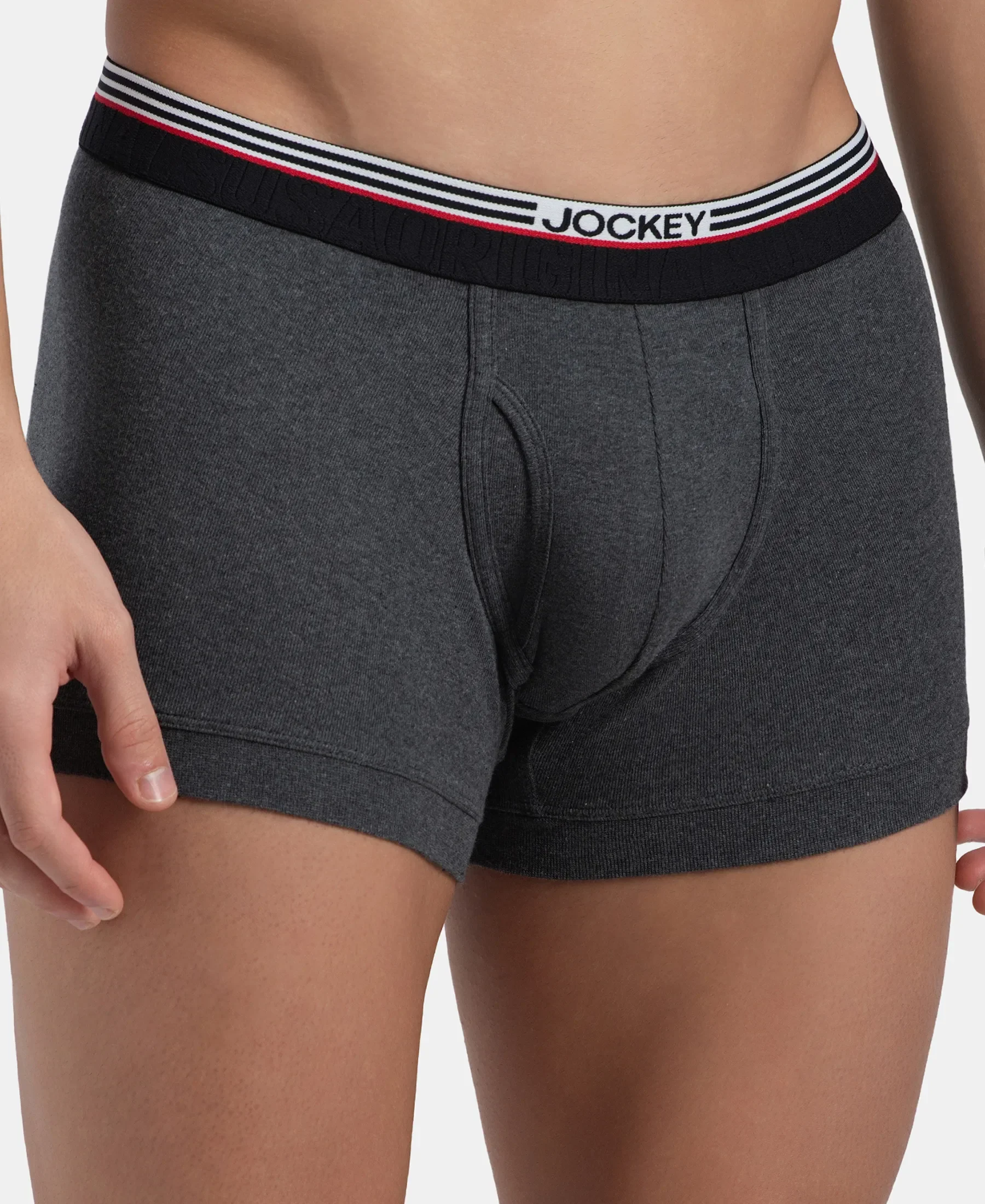Super Combed Cotton Rib Trunk with Ultrasoft Waistband - New Charcoal Melange - Image 7