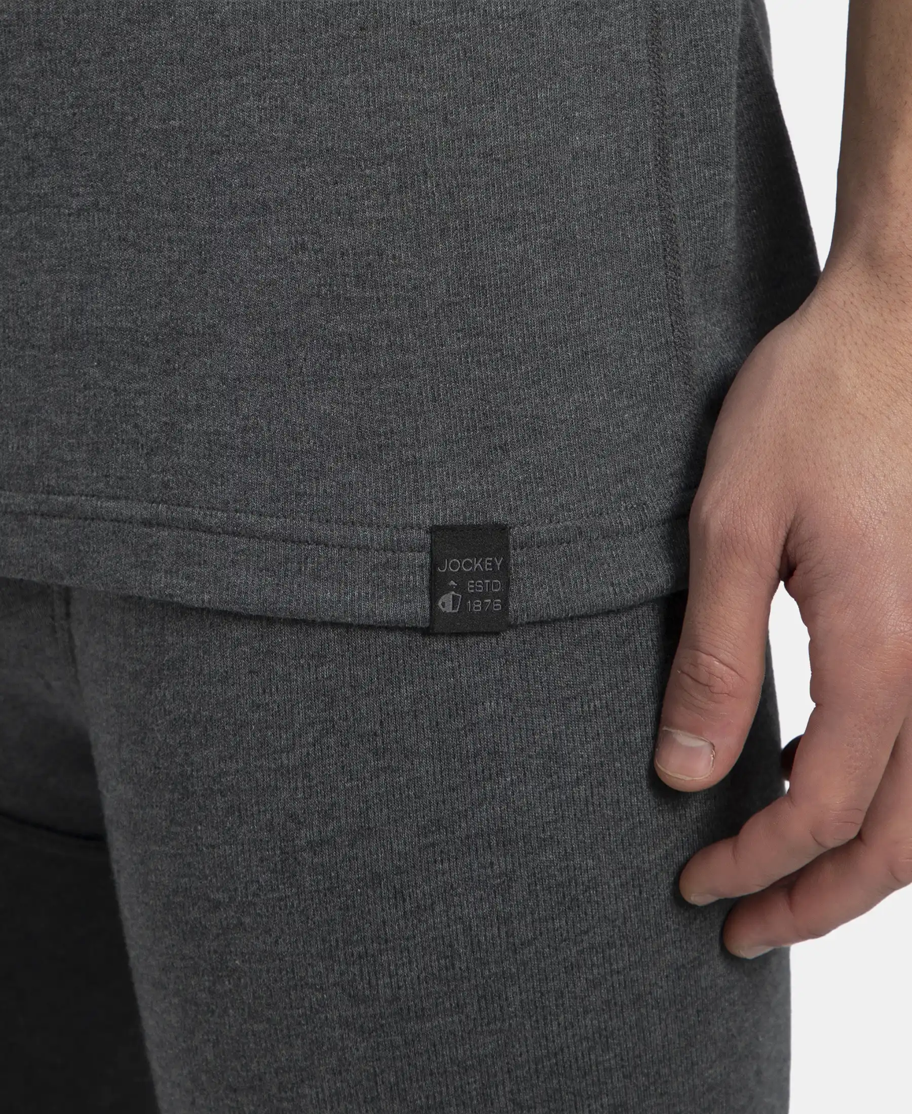 Super Warm Super Combed Cotton Rich Brushed Fabric Half Sleeved Thermal Undershirt with StayWarm Technology - Charcoal Melange - Image 8