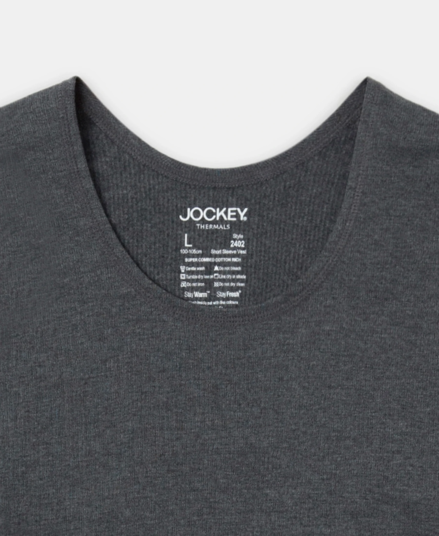 Super Warm Super Combed Cotton Rich Brushed Fabric Half Sleeved Thermal Undershirt with StayWarm Technology - Charcoal Melange - Image 9