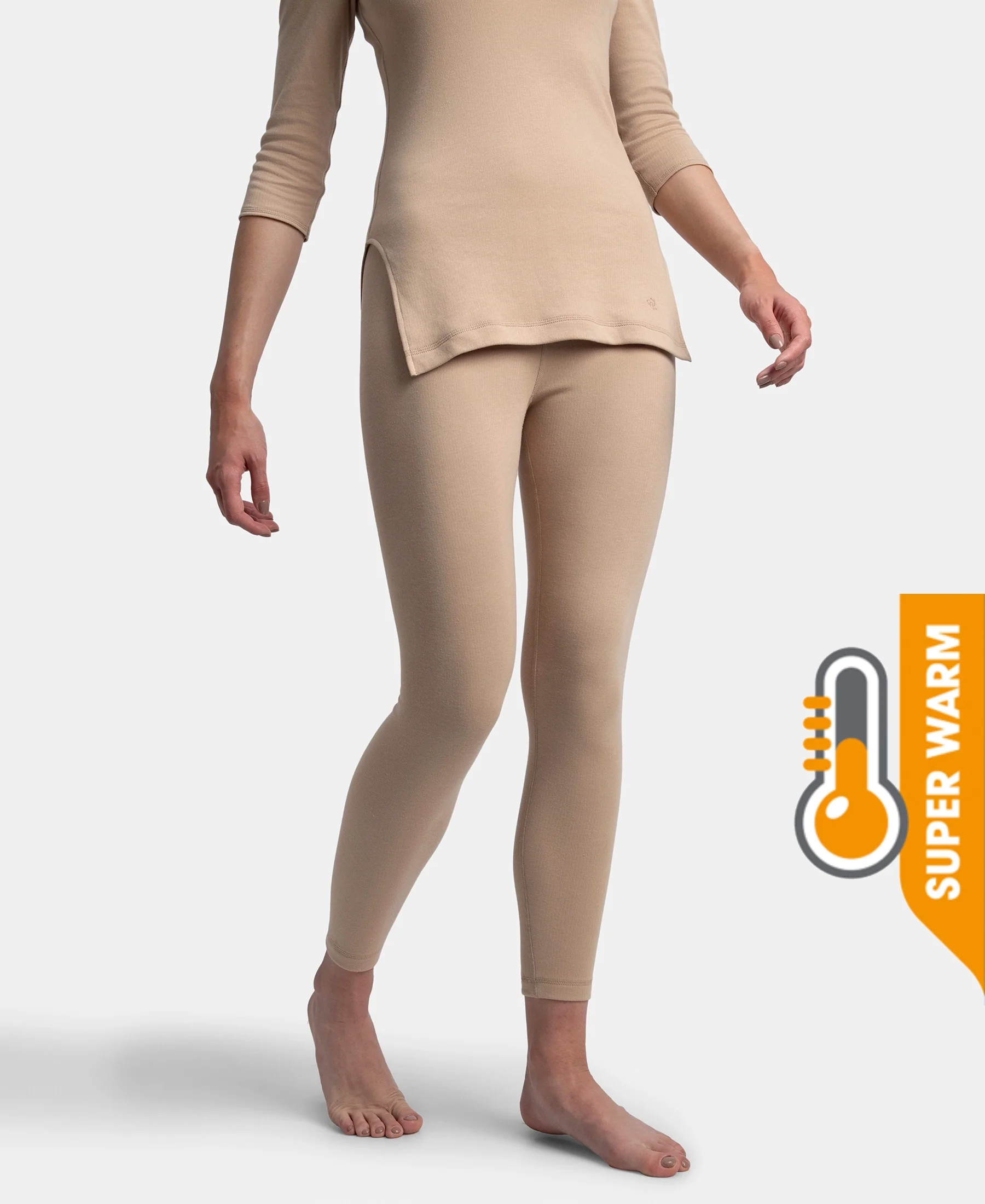 Super Warm Super Combed Cotton Rich Brushed Fabric Thermal Leggings with StayWarm Technology - Skin - Image 5