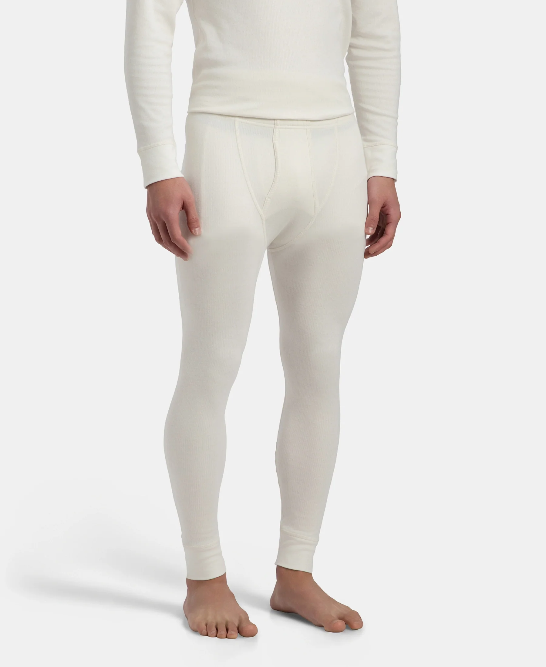 Super Warm Super Combed Cotton Rich Brushed Fabric Thermal Long John with StayWarm Technology - Off White - Image 2