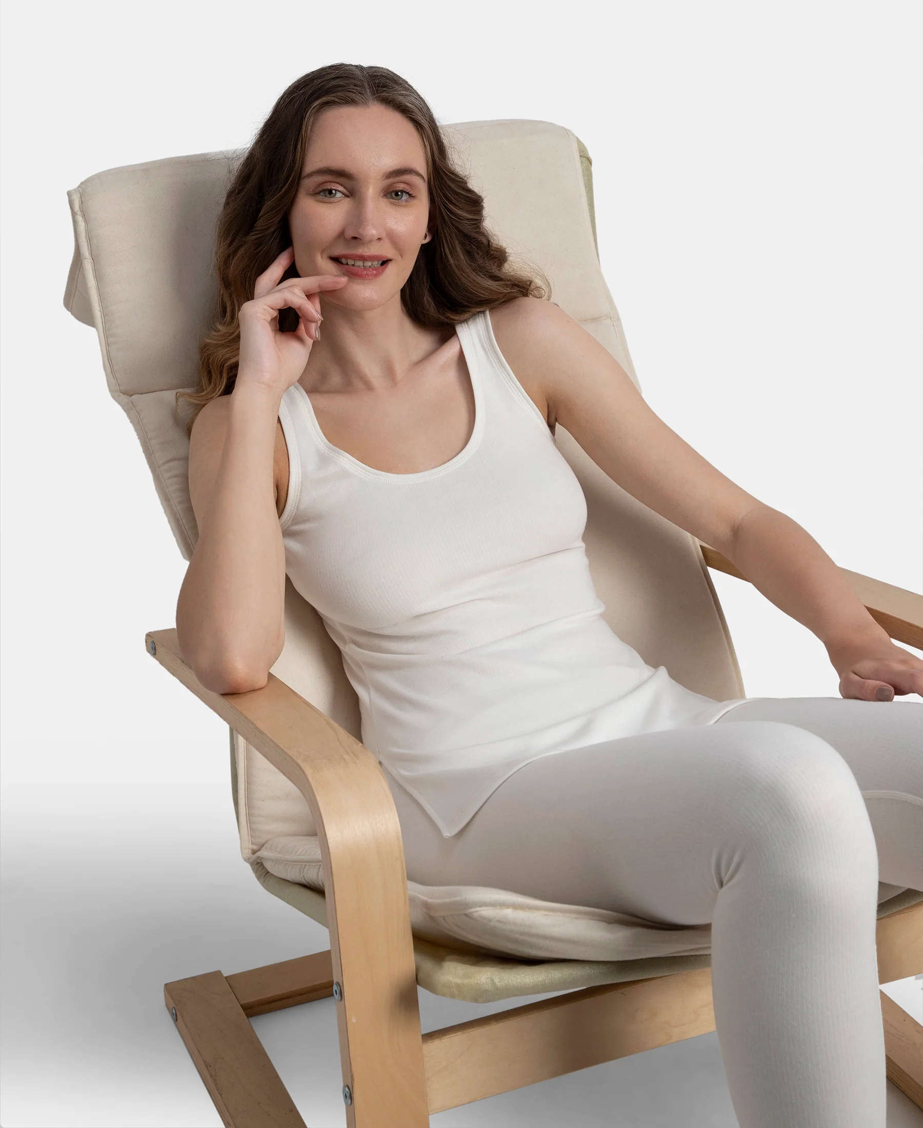 Super Warm Super Combed Cotton Rich Brushed Fabric Thermal Tank Top with StayWarm Technology - Off White - Image 6