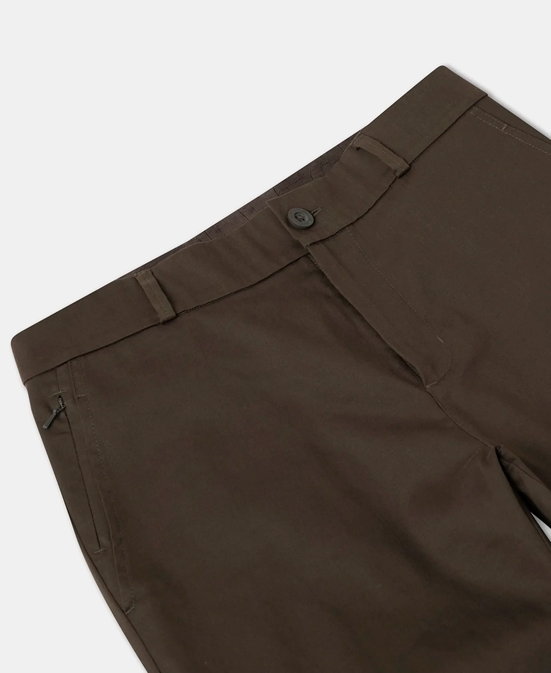 Super Combed Cotton Rich Elastane Stretch Woven Fabric Slim Fit All Day Pants - Black Olive - Image 8