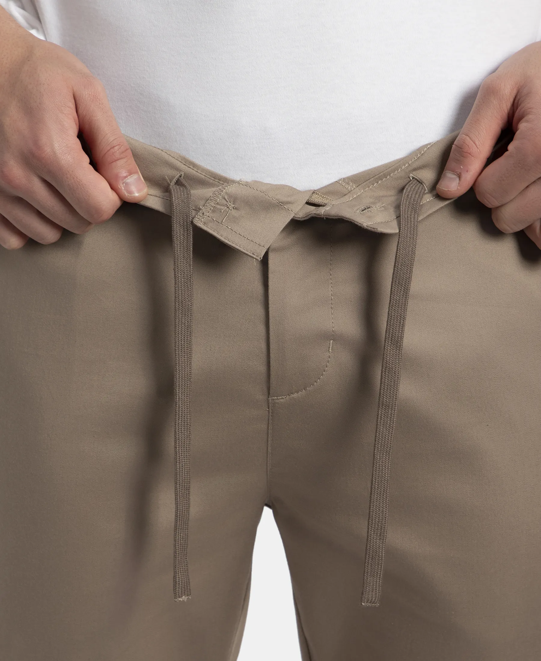Super Combed Cotton Rich Elastane Stretch Woven Fabric Slim Fit All Day Pants - Desert Taupe - Image 8