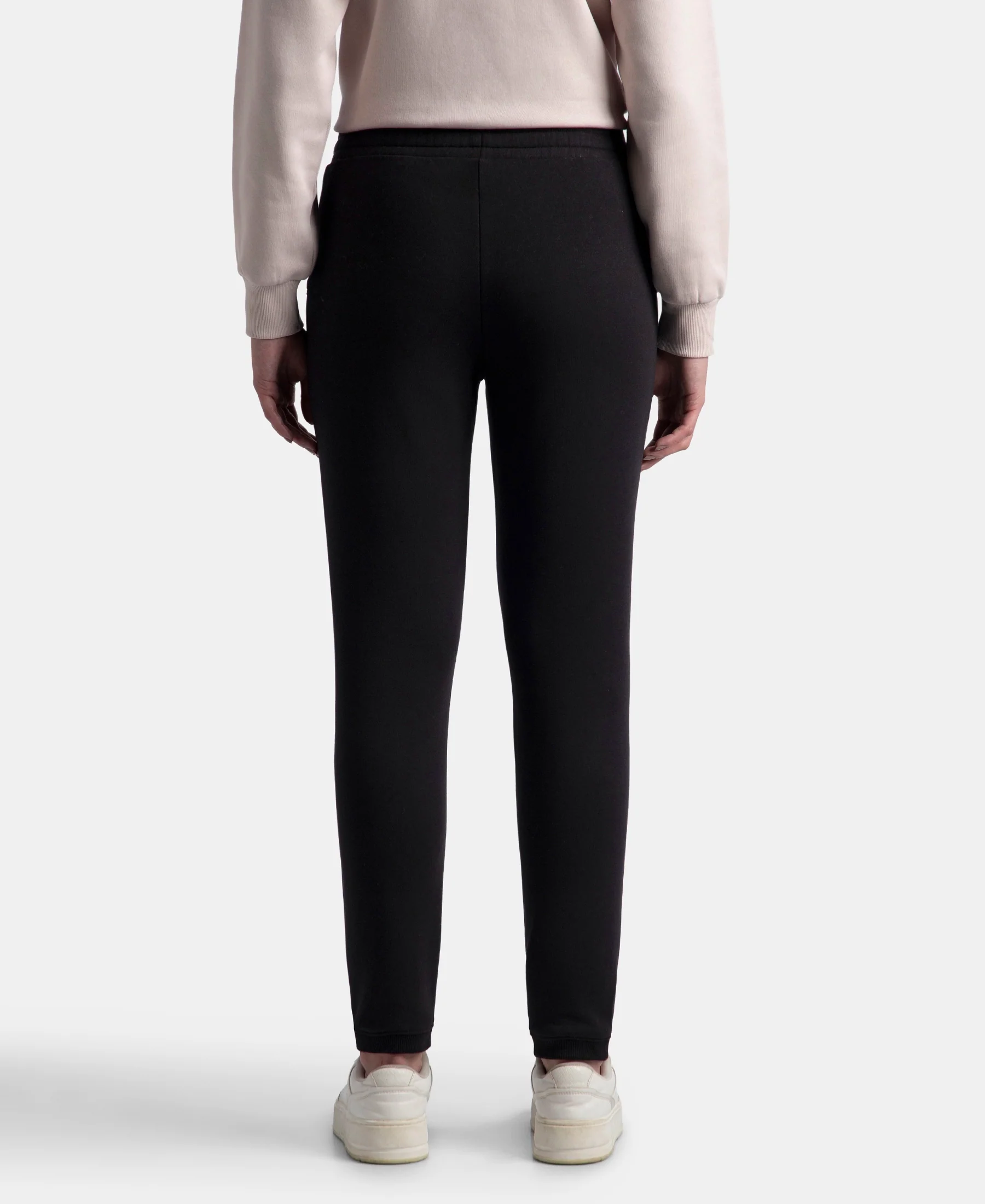 Super Combed Cotton Rich Fleece Fabric Regular Fit Joggers with StayWarm Technology - Black - Image 3