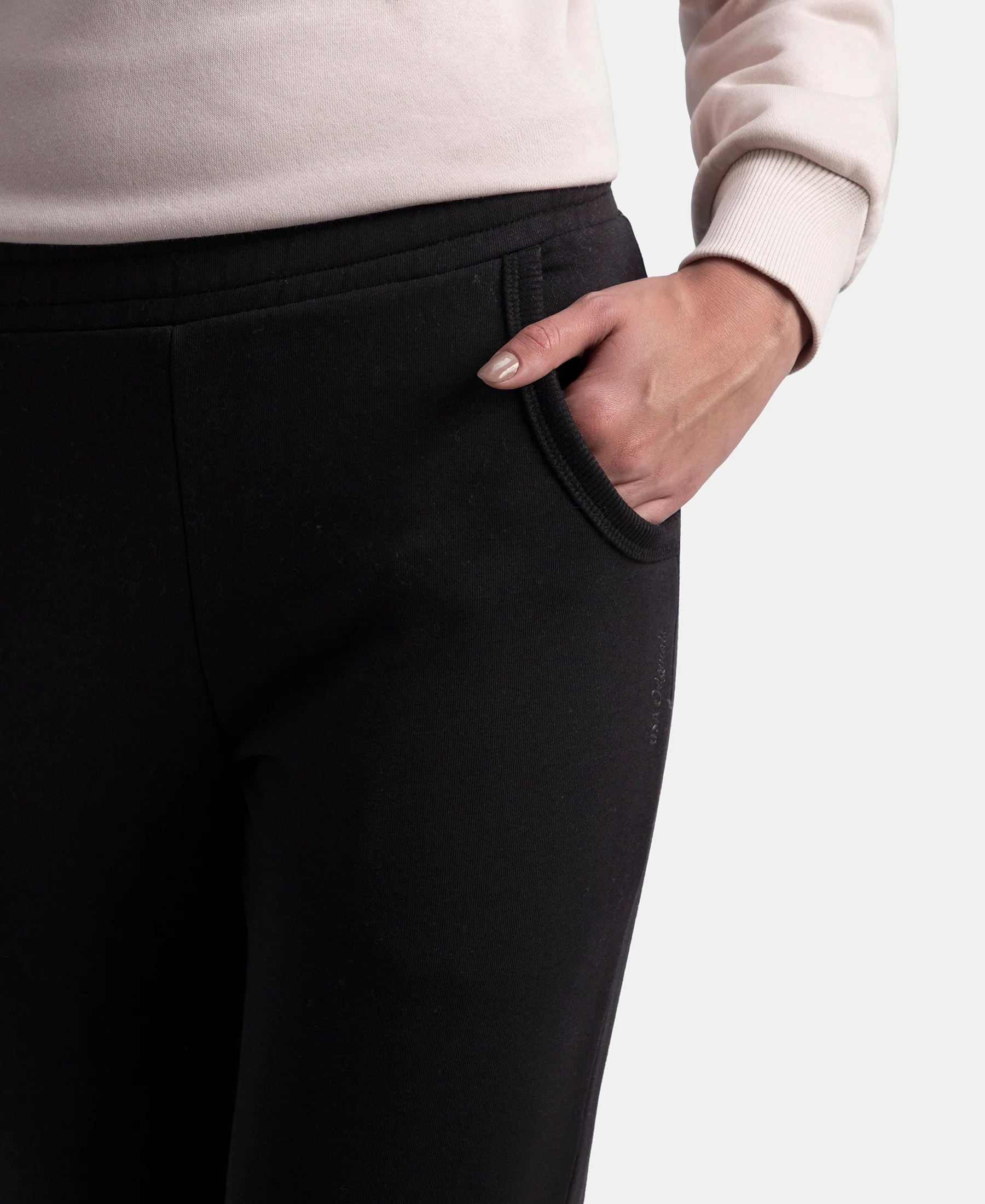 Super Combed Cotton Rich Fleece Fabric Regular Fit Joggers with StayWarm Technology - Black - Image 7