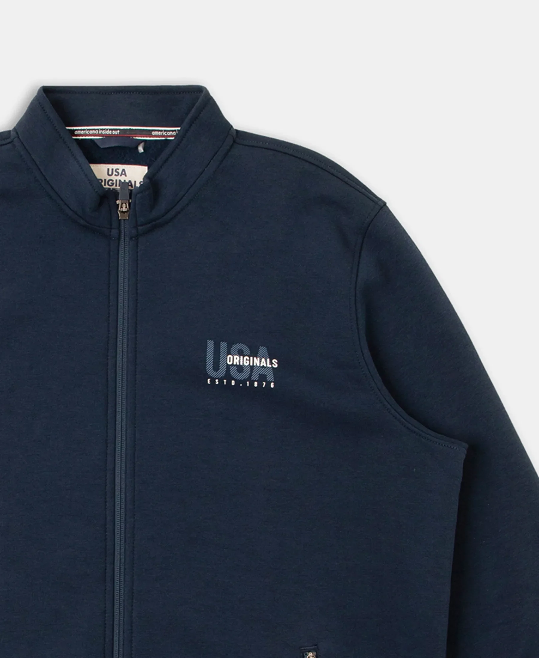 Super Combed Cotton Rich Fleece Jacket with StayWarm Technology - Navy - Image 8