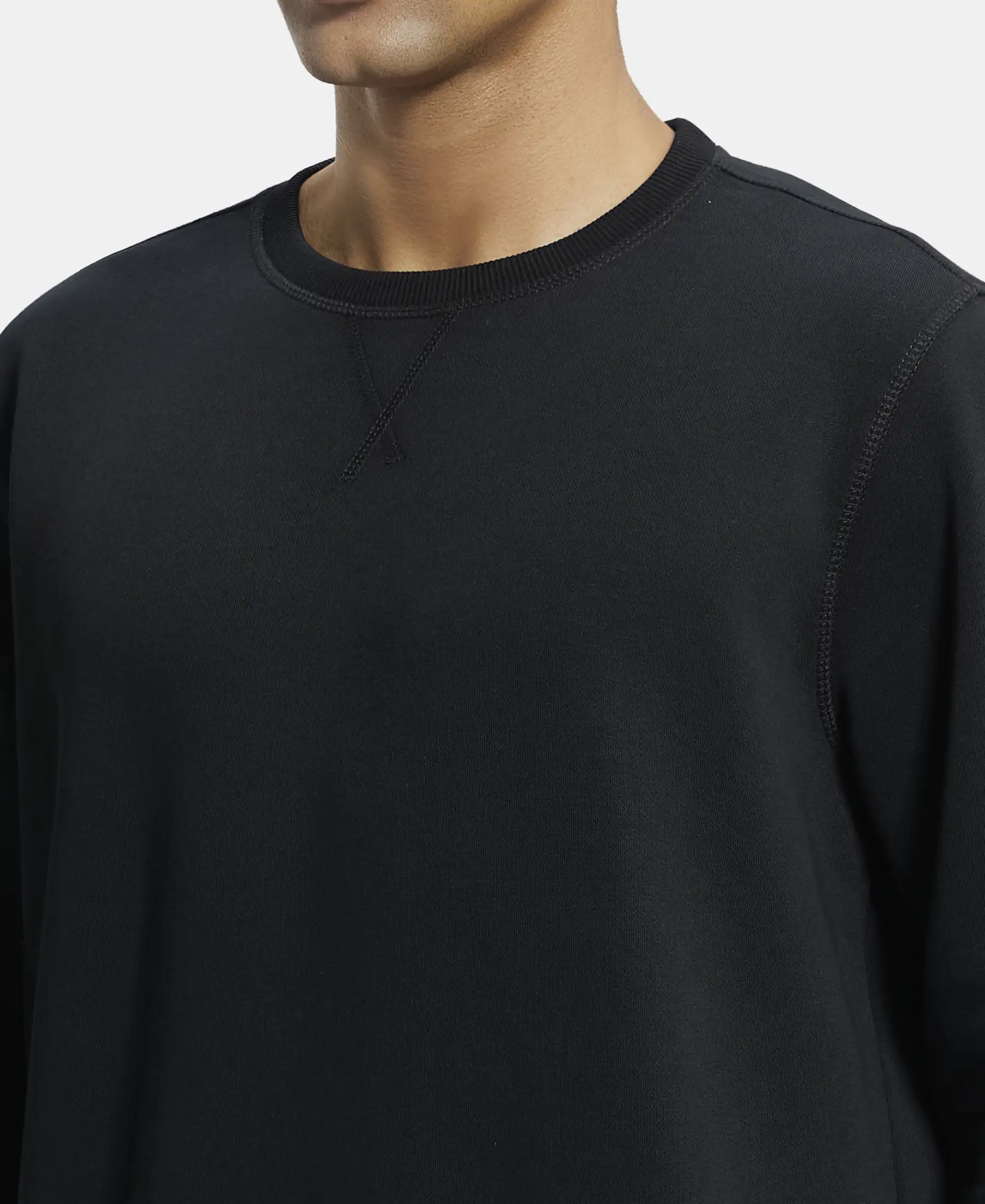 Super Combed Cotton Rich Fleece Sweatshirt with StayWarm Technology - Black - Image 6