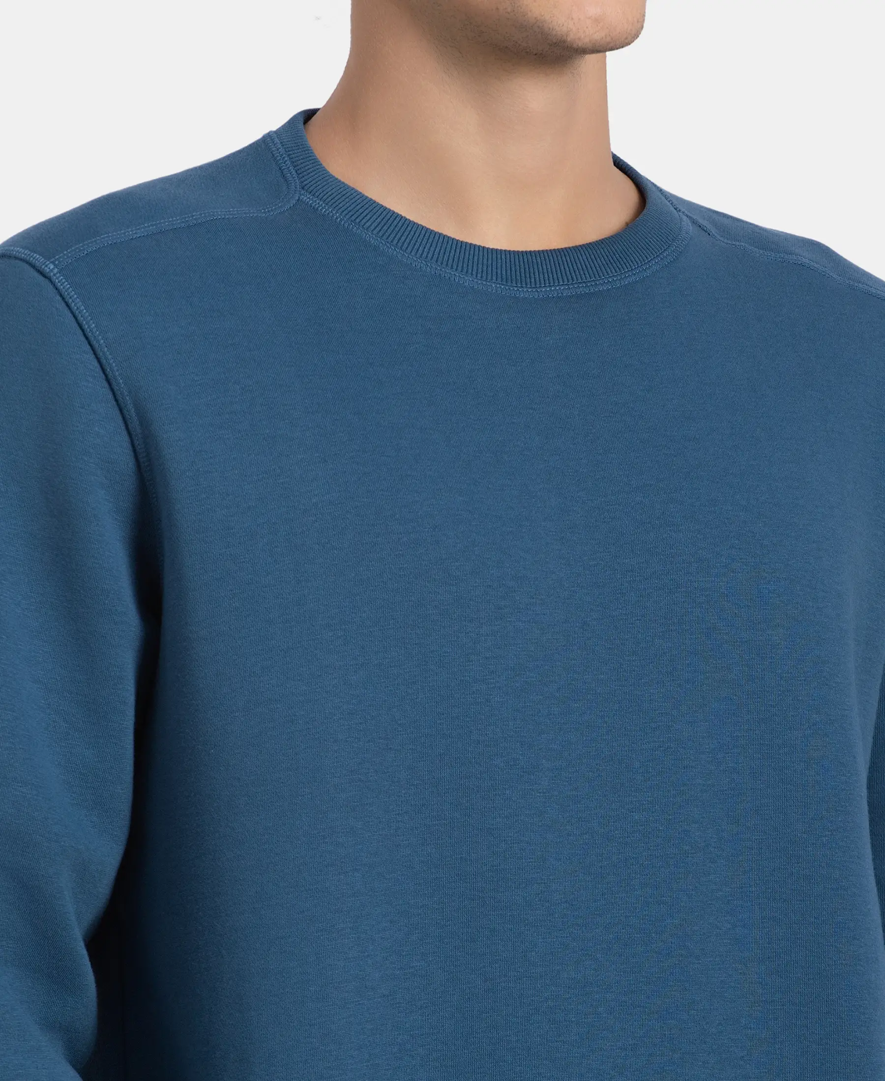 Super Combed Cotton Rich Fleece Sweatshirt with StayWarm Technology - Ensign Blue - Image 7