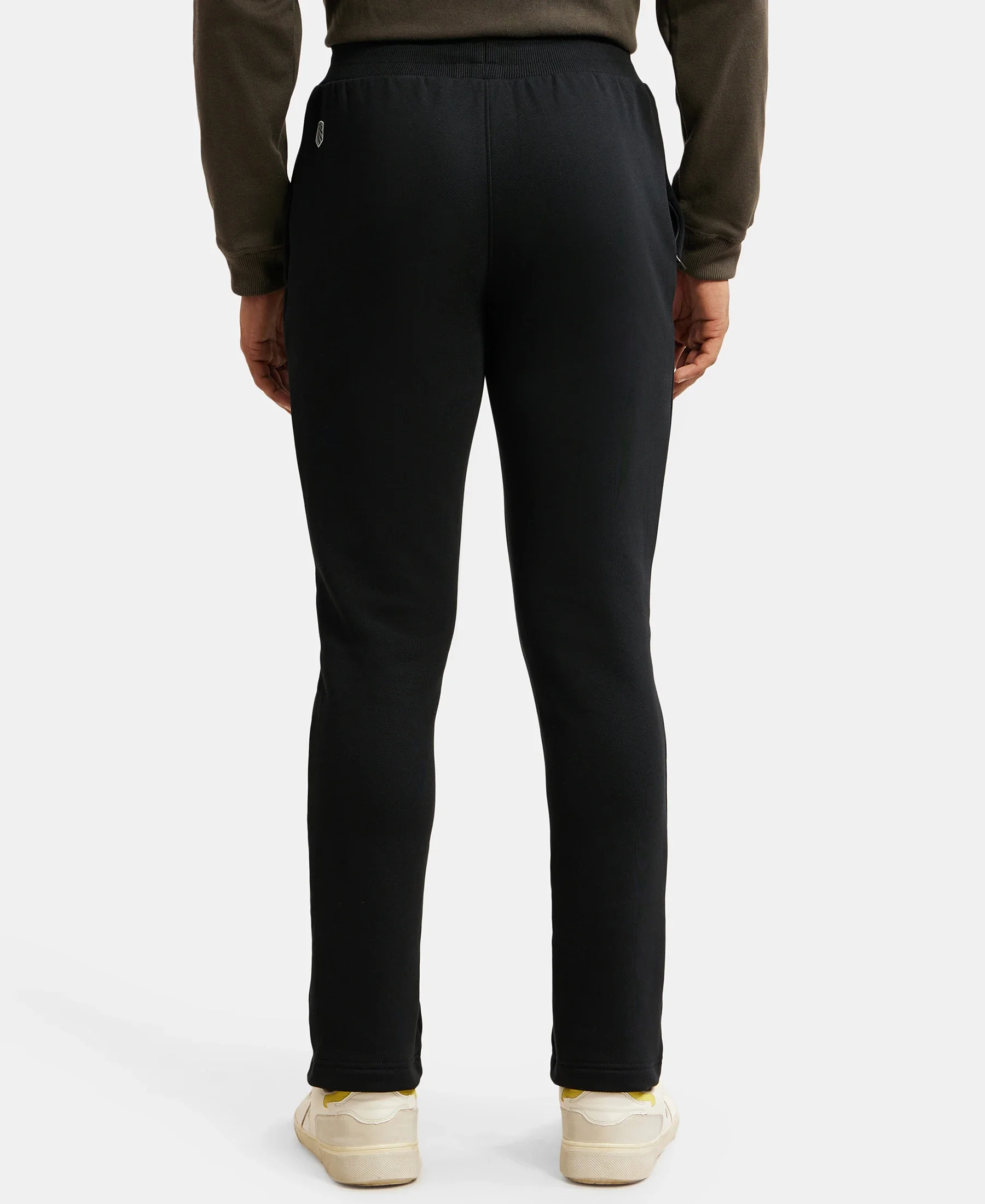 Super Combed Cotton Rich Fleece Trackpants with StayWarm Technology - Black - Image 3