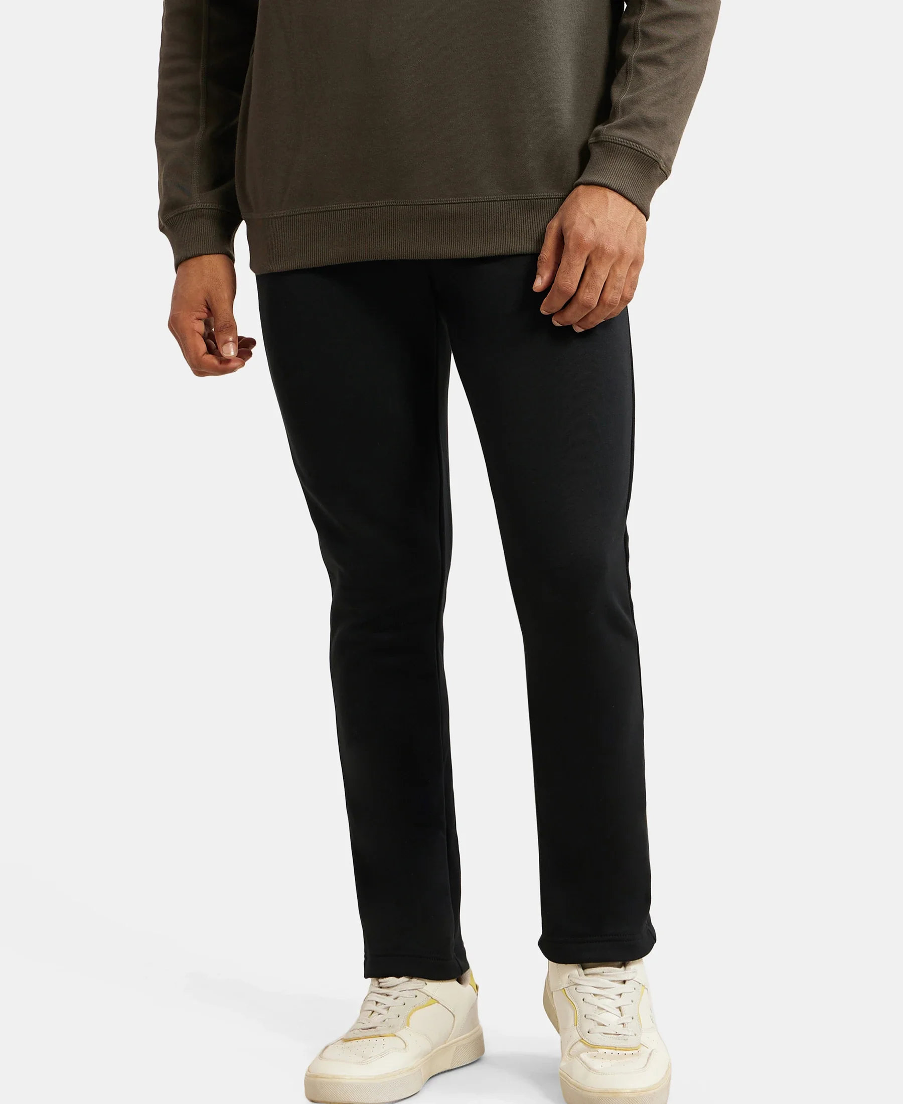 Super Combed Cotton Rich Fleece Trackpants with StayWarm Technology - Black - Image 5