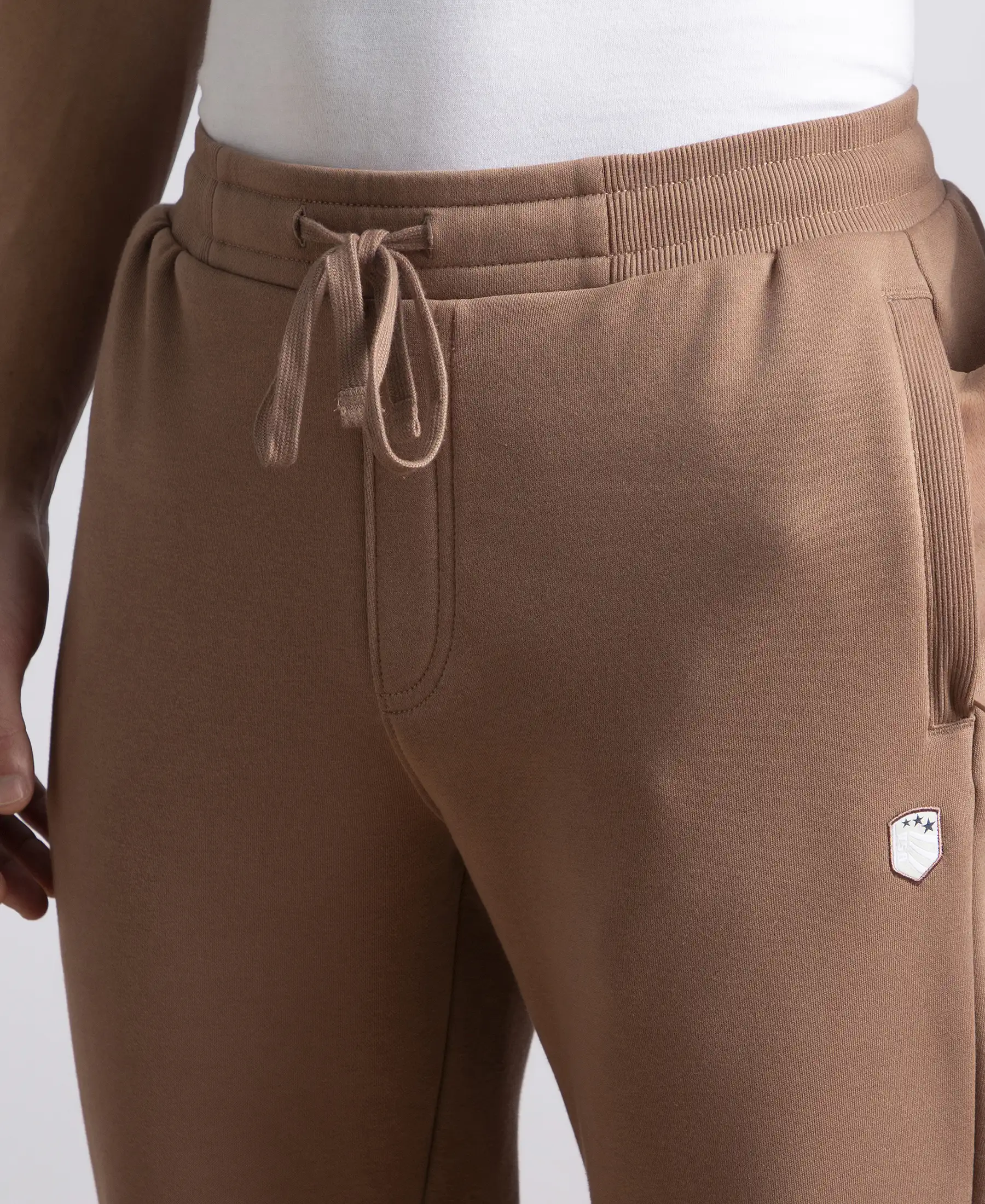 Super Combed Cotton Rich Straight Fit Fleece Trackpants with StayWarm Technology - Brownie - Image 7