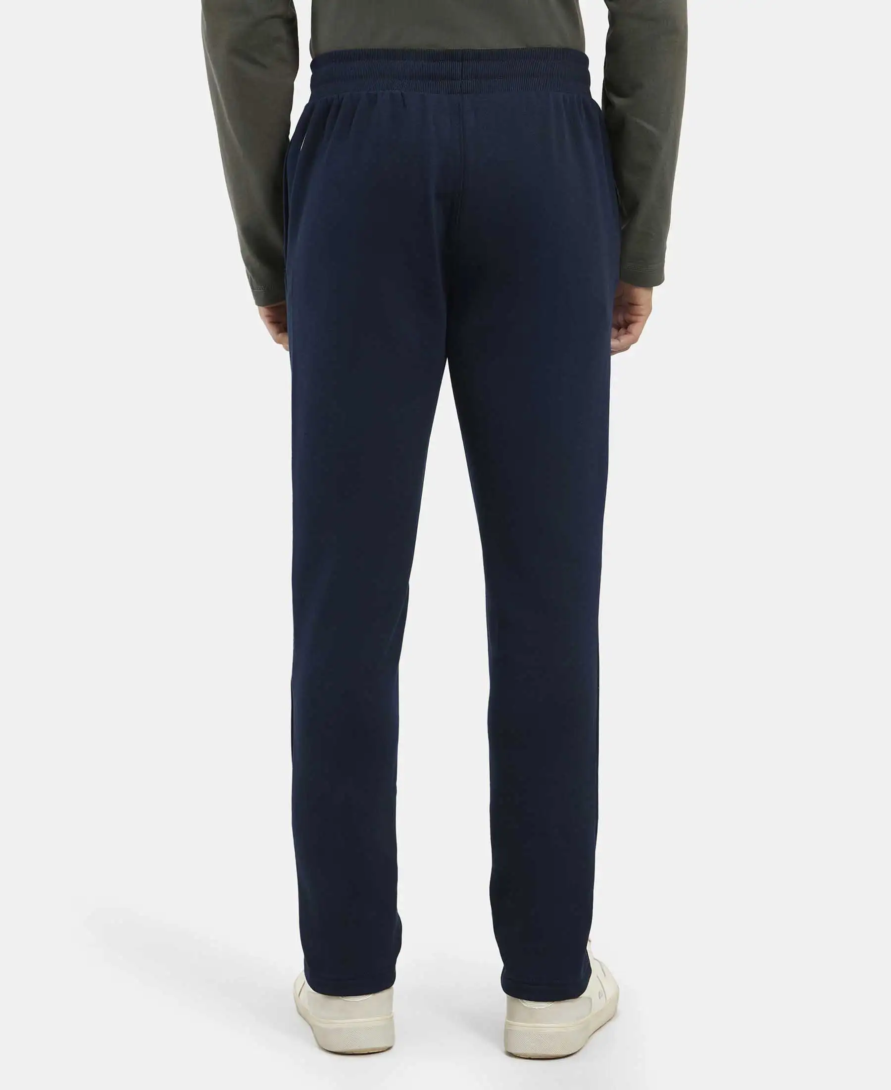 Super Combed Cotton Rich Fleece Trackpants with StayWarm Technology - Navy - Image 3