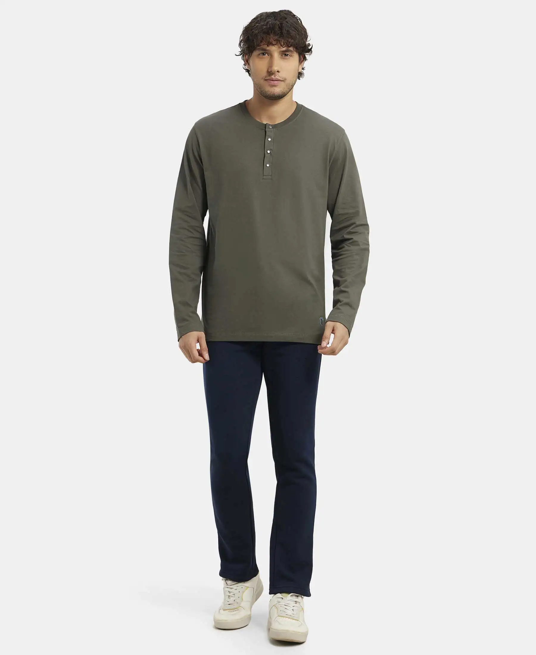 Super Combed Cotton Rich Fleece Trackpants with StayWarm Technology - Navy - Image 4