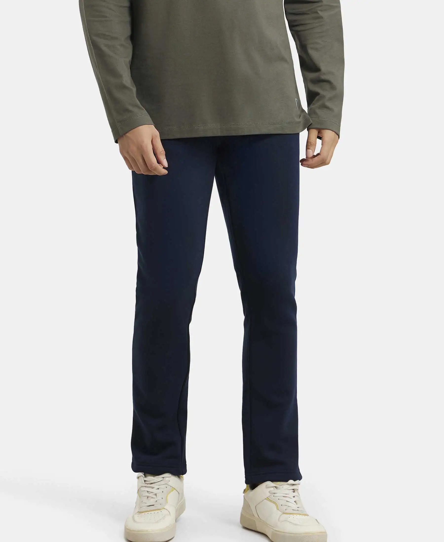 Super Combed Cotton Rich Fleece Trackpants with StayWarm Technology - Navy - Image 5