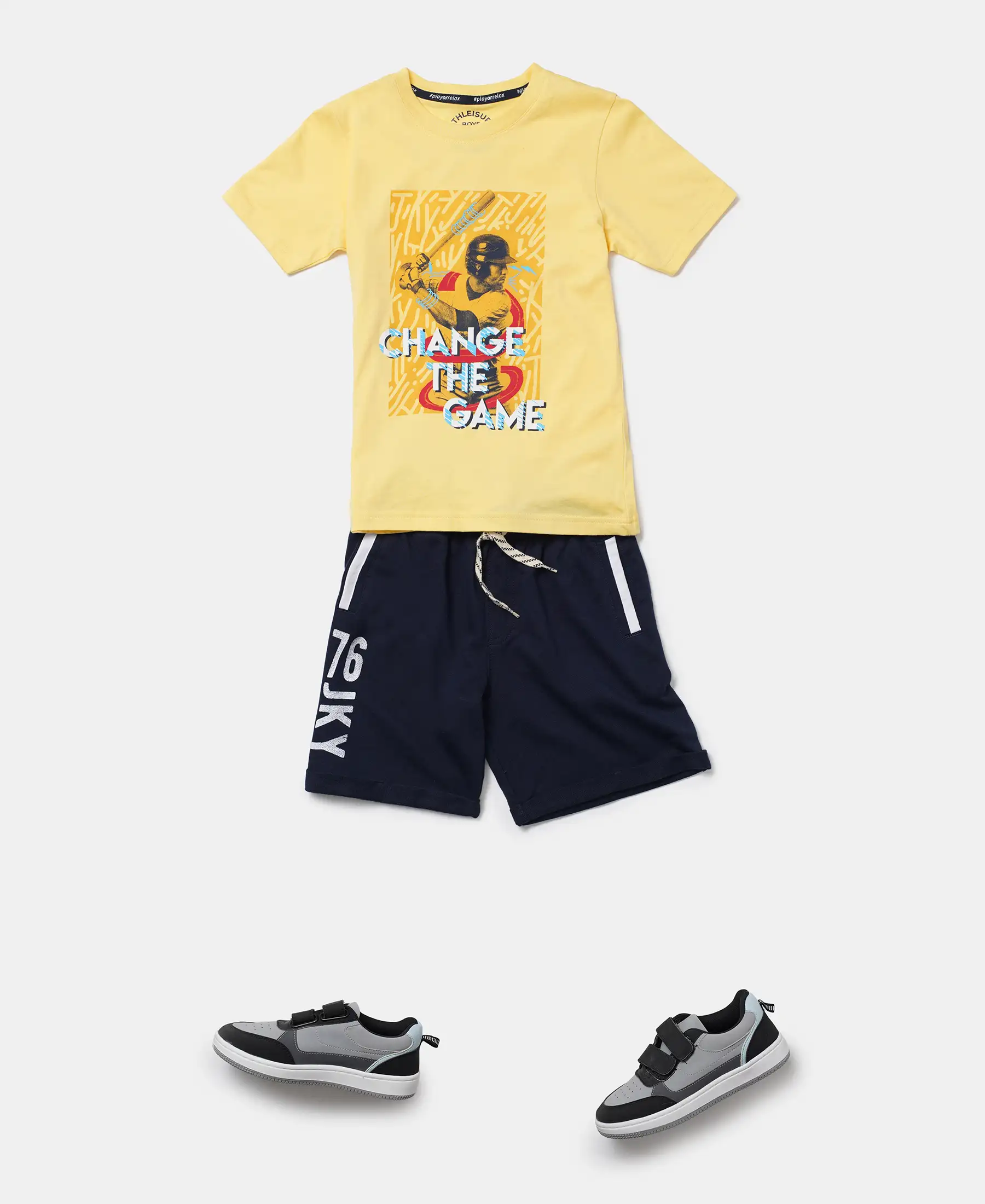 Boy's Super Combed Cotton Rich French Terry Graphic Printed Shorts with Turn Up Hem Styling - Navy - Image 4