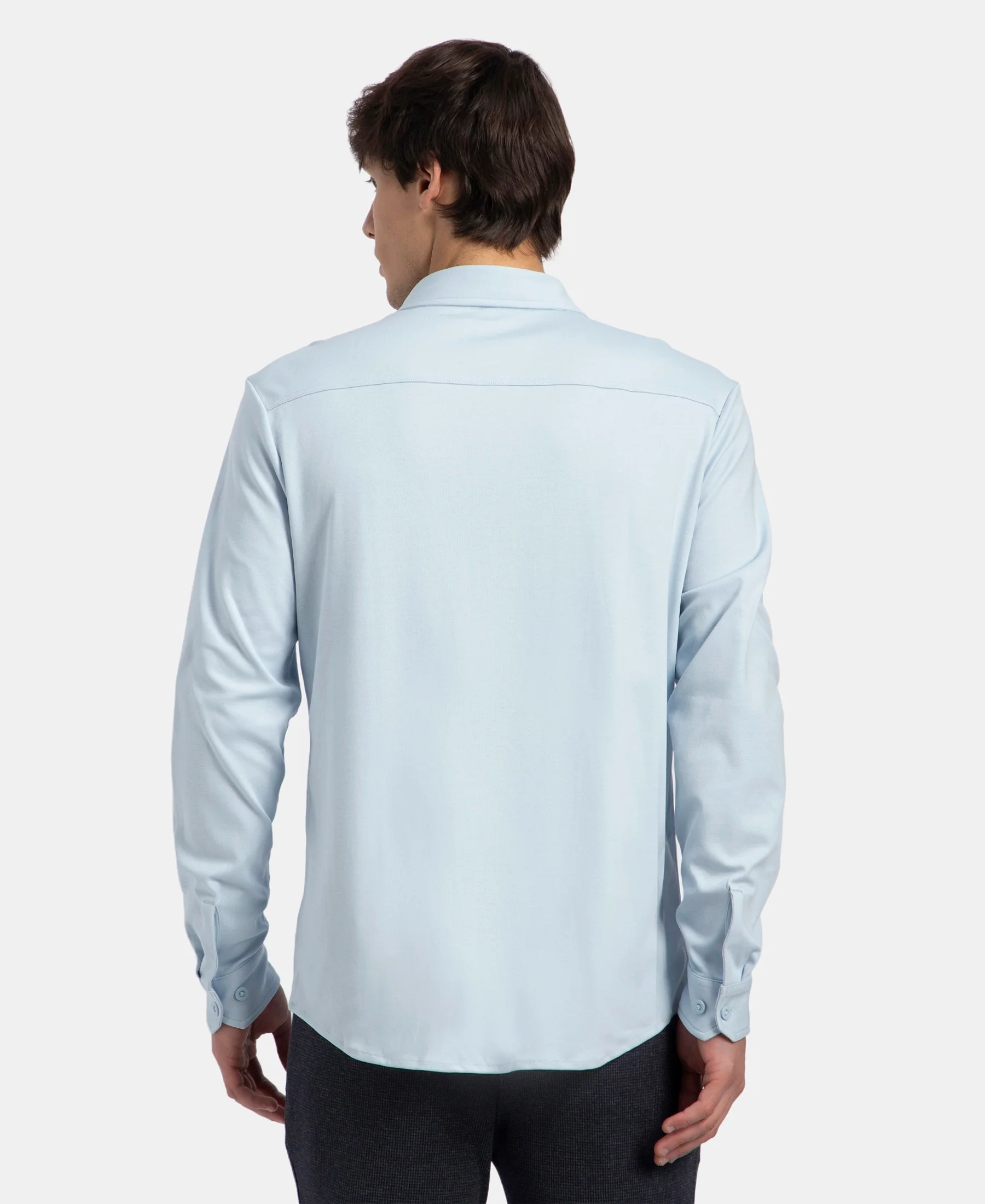 Super Combed Cotton Rich Full Sleeve Knit Shirt - Skyway - Image 3