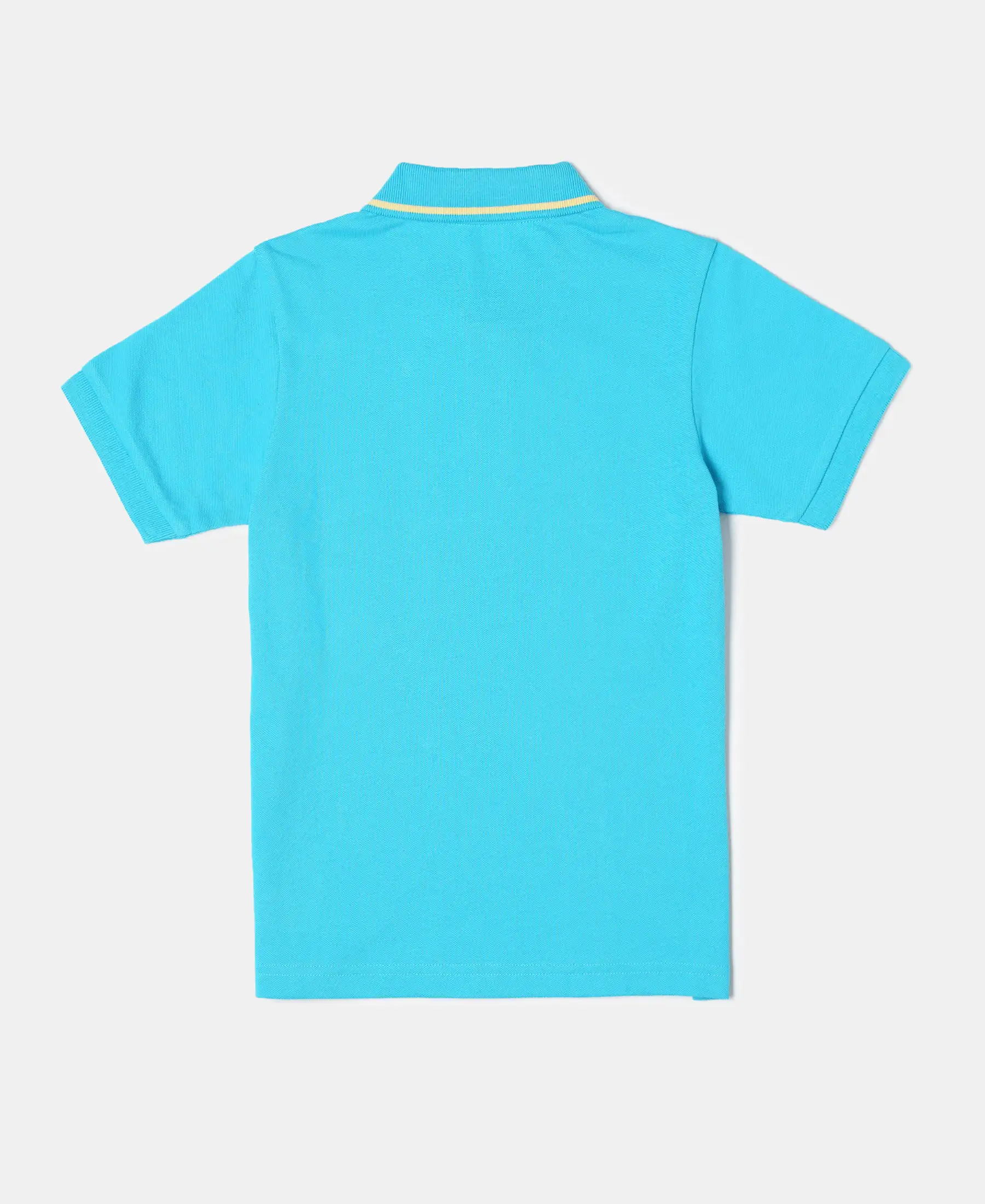 Boy's Super Combed Cotton Rich Graphic Printed Half Sleeve Polo T-Shirt - Scuba Blue - Image 2