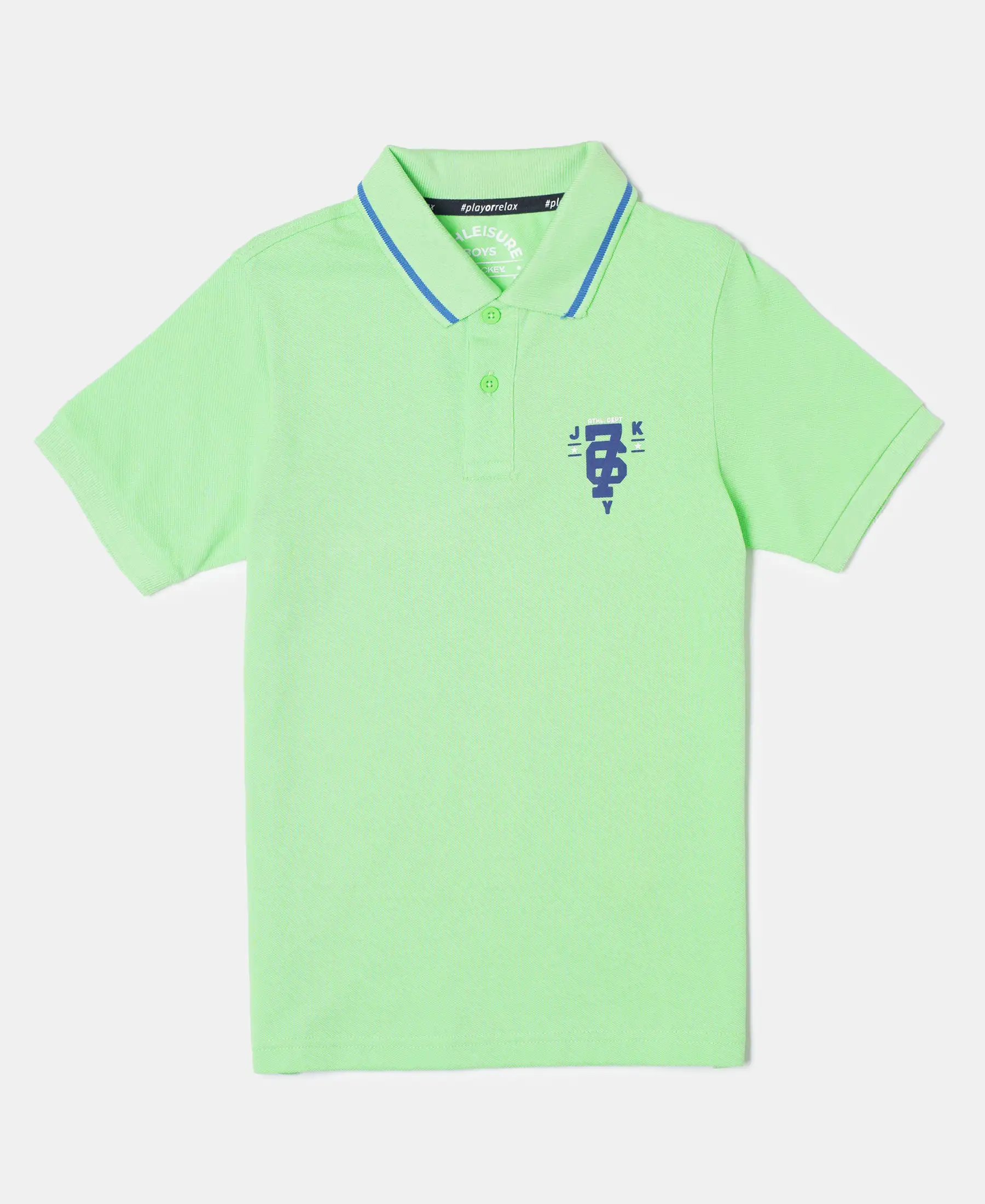 Boy's Super Combed Cotton Rich Graphic Printed Half Sleeve Polo T-Shirt - Spring Bouquet