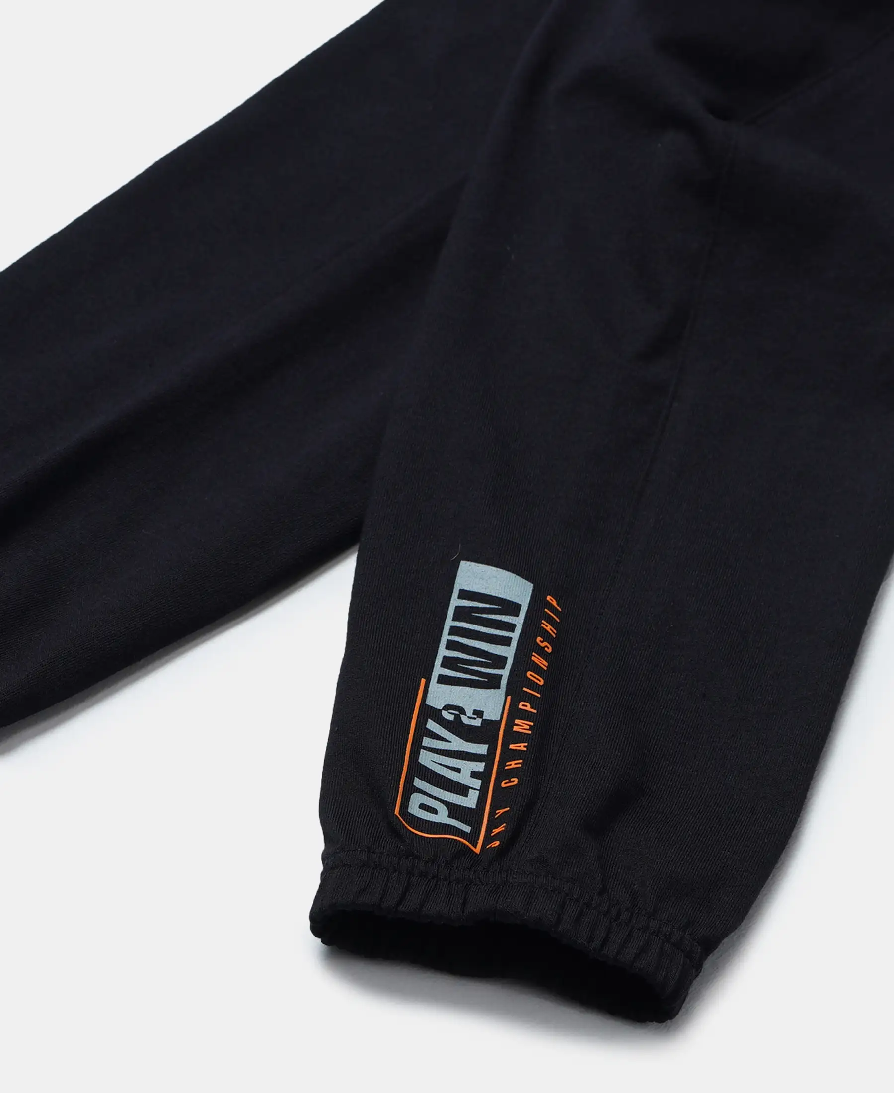 Boy's Super Combed Cotton Rich Graphic Printed Joggers with Elasticated Hem - Black - Image 6