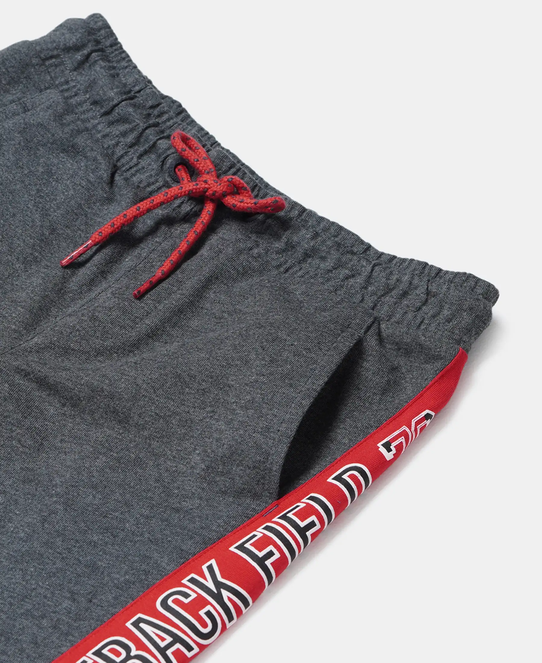 Boy's Super Combed Cotton Rich Graphic Printed Joggers with Ribbed Cuff Hem - Charcoal Melange - Image 3