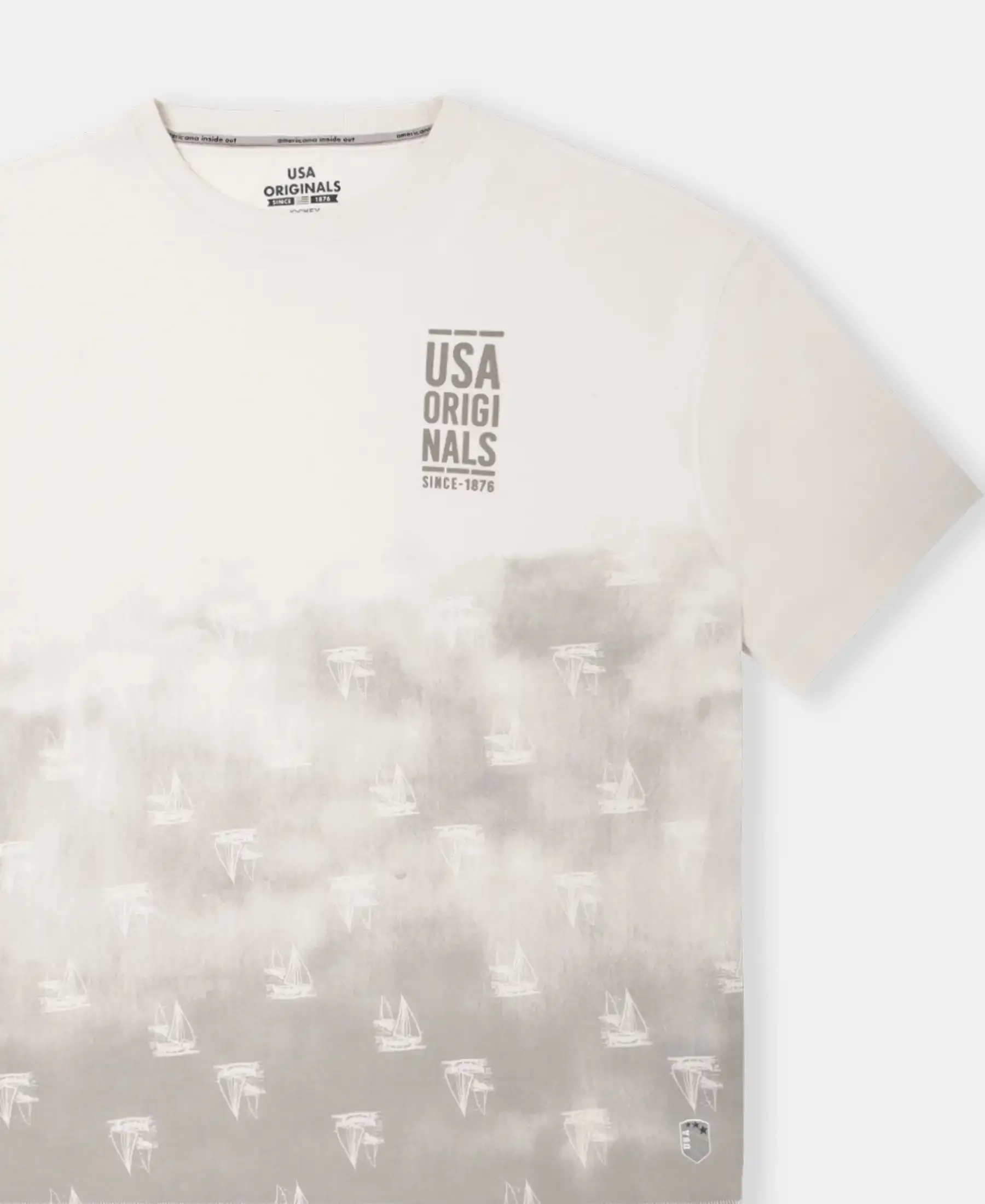 Super Combed Cotton Rich Graphic Printed Oversized T-Shirt - Almond Milk USA - Image 10