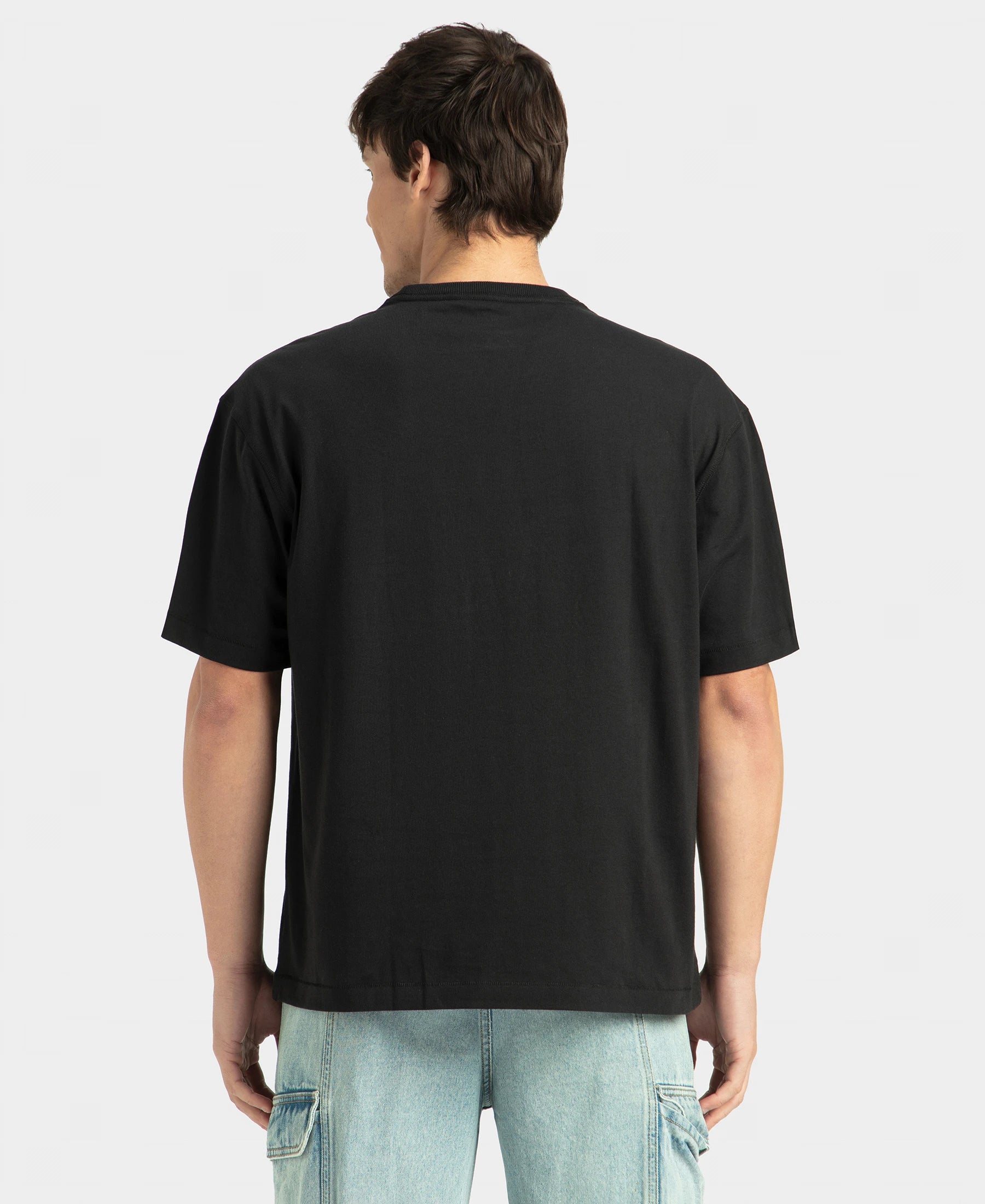 Super Combed Cotton Rich Graphic Printed Oversized T-Shirt - Black - Image 3