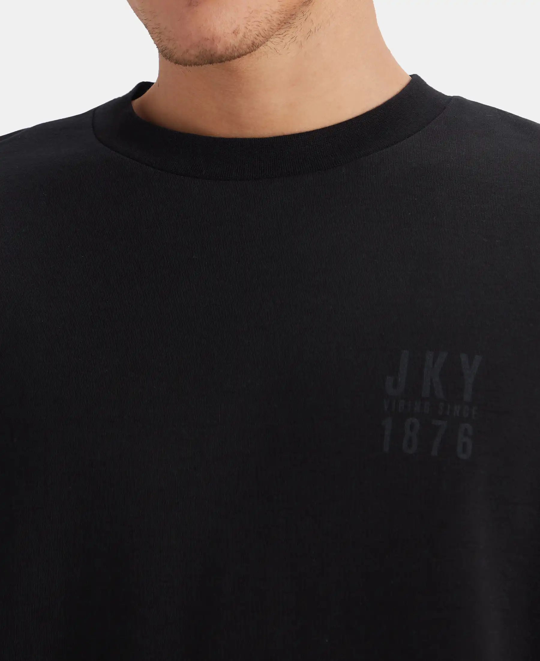 Super Combed Cotton Rich Graphic Printed Oversized T-Shirt - Deep Black - Image 7