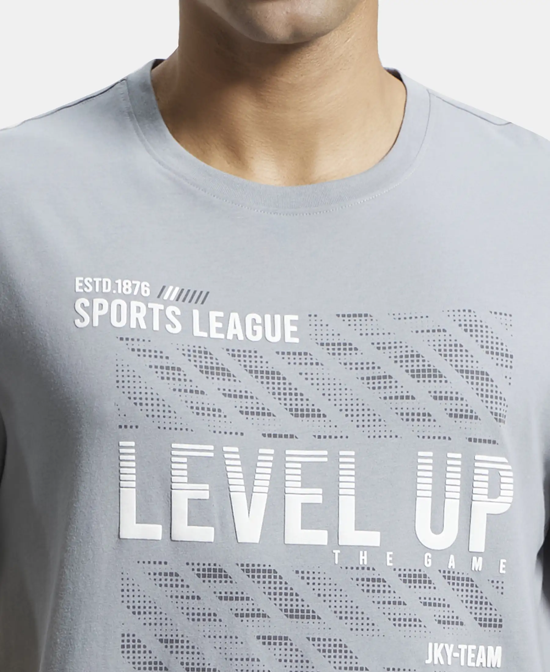 Super Combed Cotton Rich Graphic Printed Round Neck Half Sleeve T-Shirt - Monument - Image 7