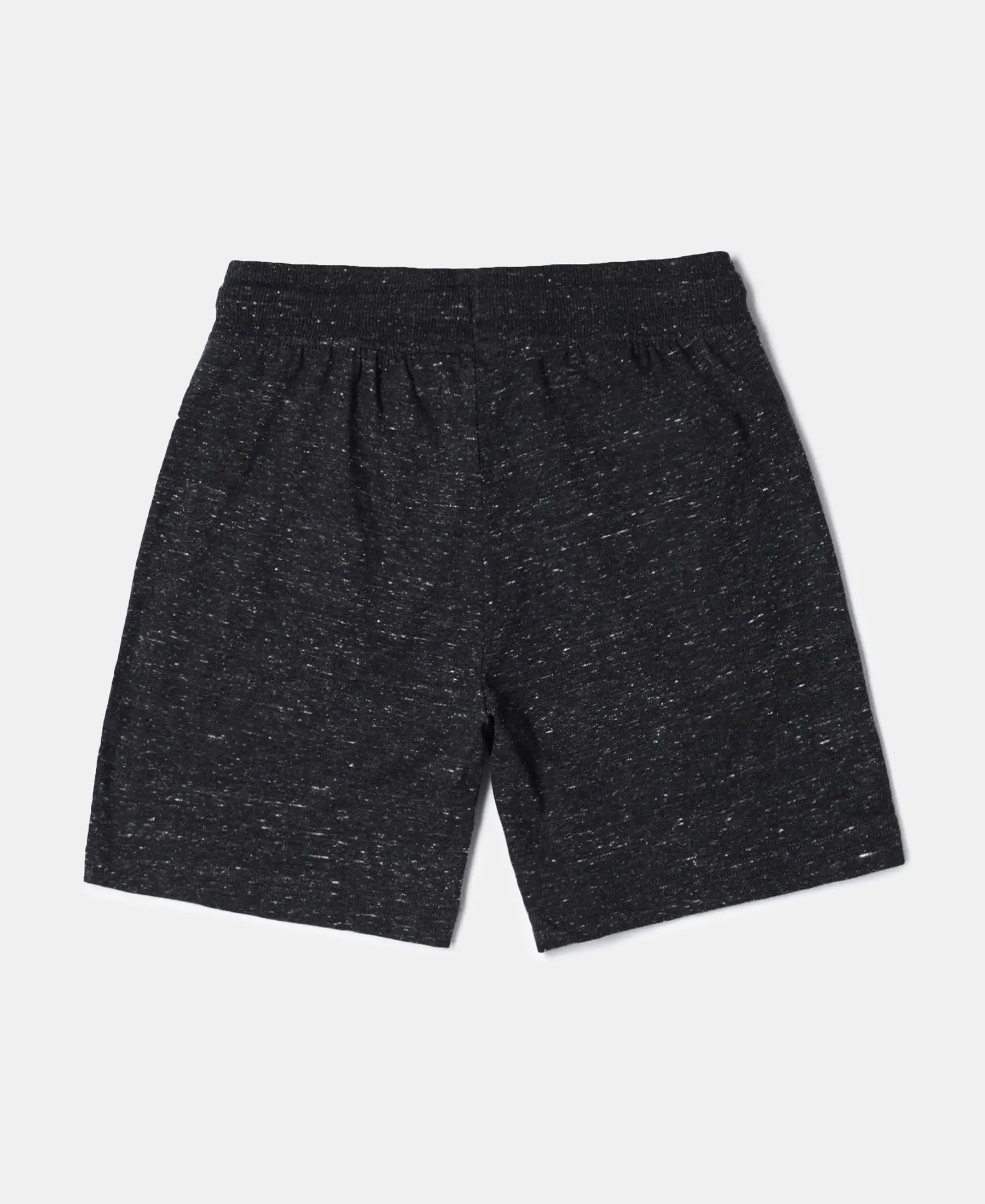 Boy's Super Combed Cotton Rich Graphic Printed Shorts - Black Snow Melange - Image 2