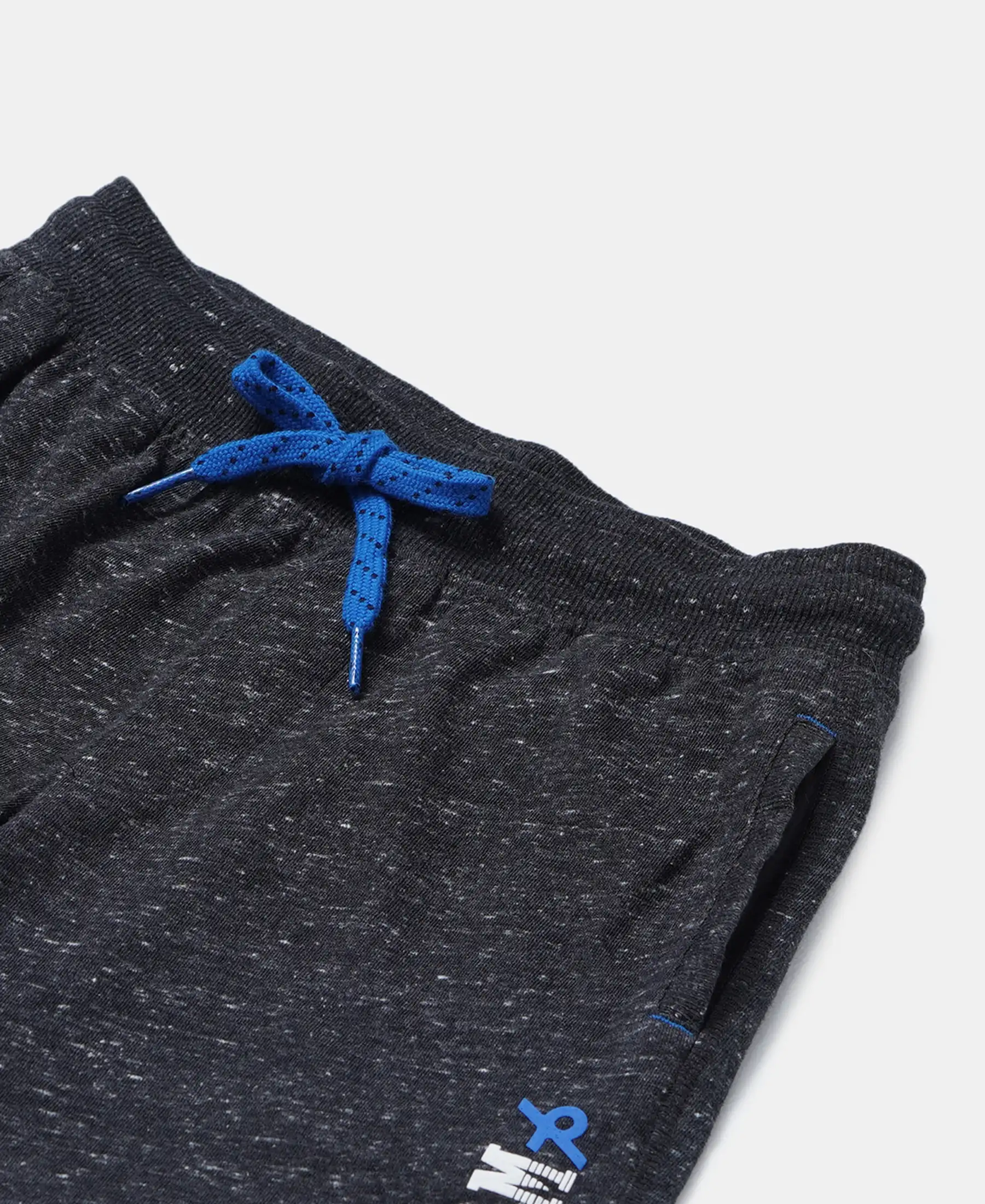 Boy's Super Combed Cotton Rich Graphic Printed Shorts - Black Snow Melange - Image 3