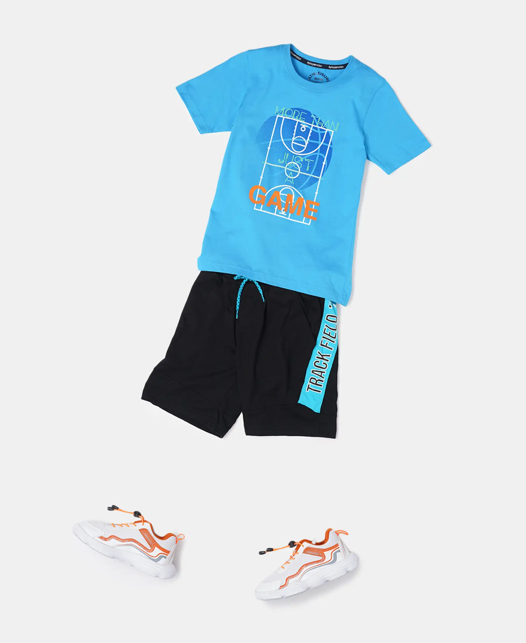 Boy's Super Combed Cotton Rich Graphic Printed Shorts with Contrast Side Panel - Black - Image 4