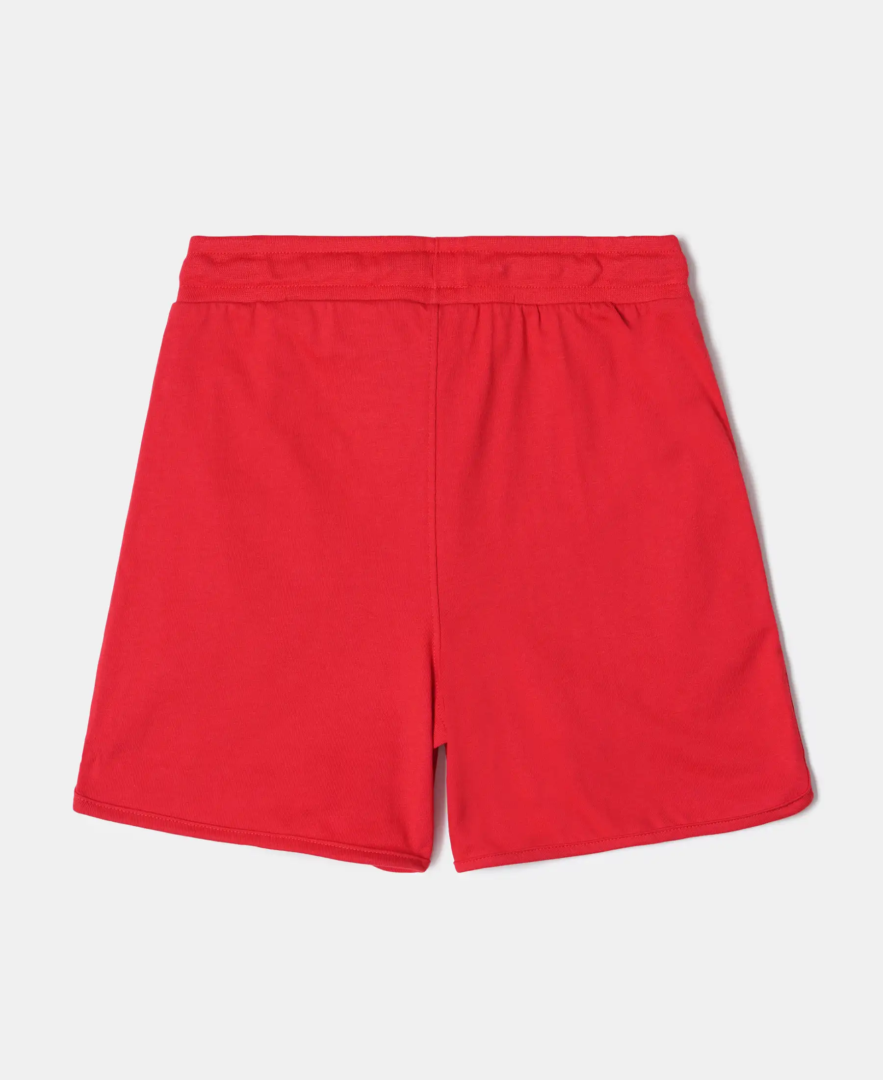 Girl's Super Combed Cotton Rich Graphic Printed Shorts with Curved Hem - Rio Red - Image 2