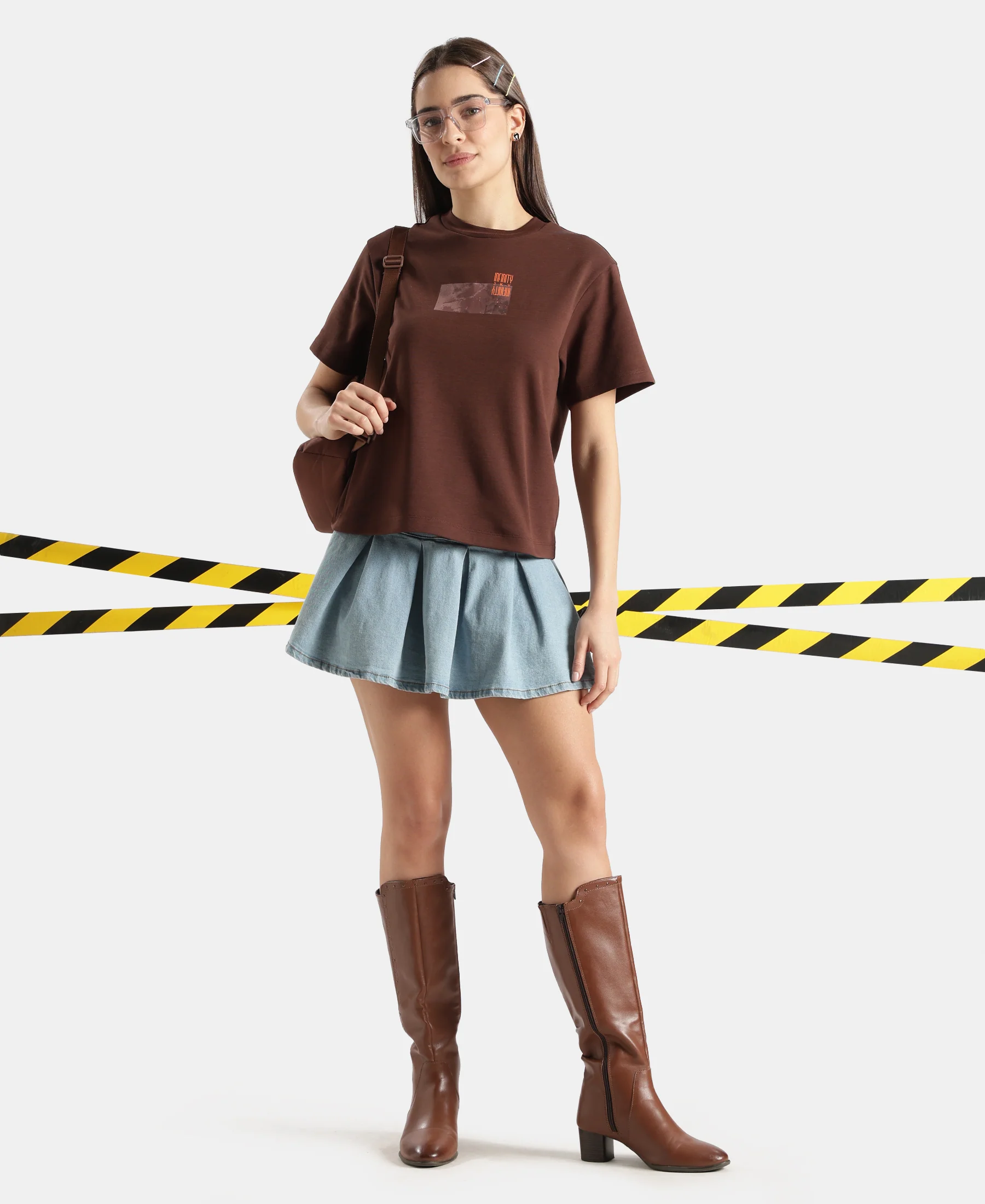 Super Combed Cotton Rich Oversized Graphic Print T-Shirt with Drop Shoulder Styling - Chicory Coffee - Image 6
