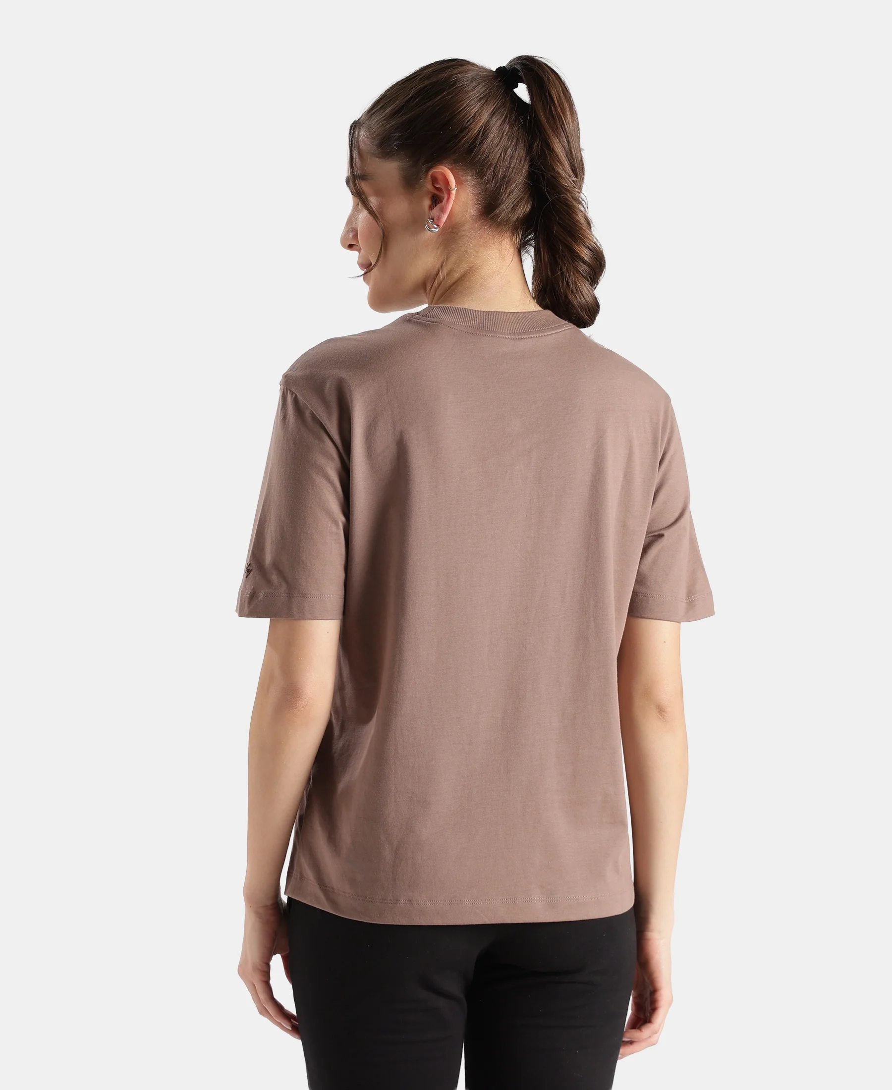 Super Combed Cotton Rich Oversized Printed T-Shirt - Deep Taupe - Image 3