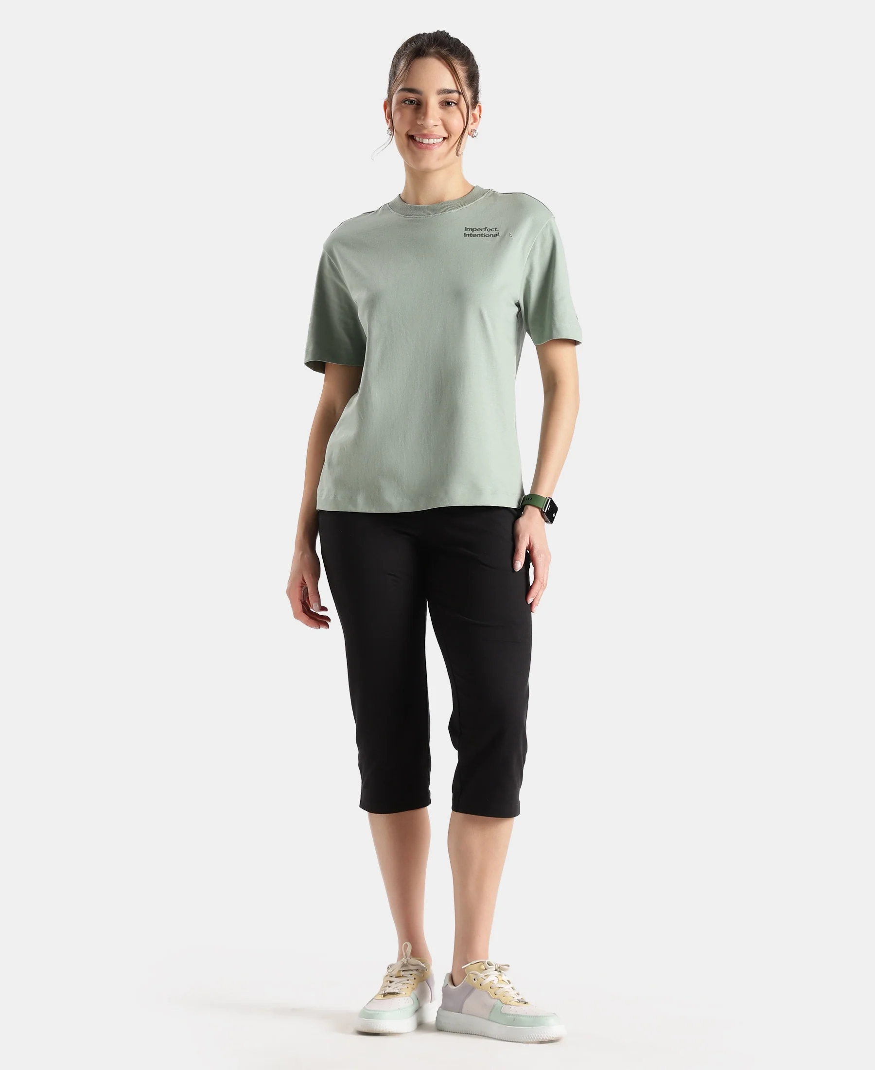 Super Combed Cotton Rich Oversized Printed T-Shirt - Iceberg Green - Image 4