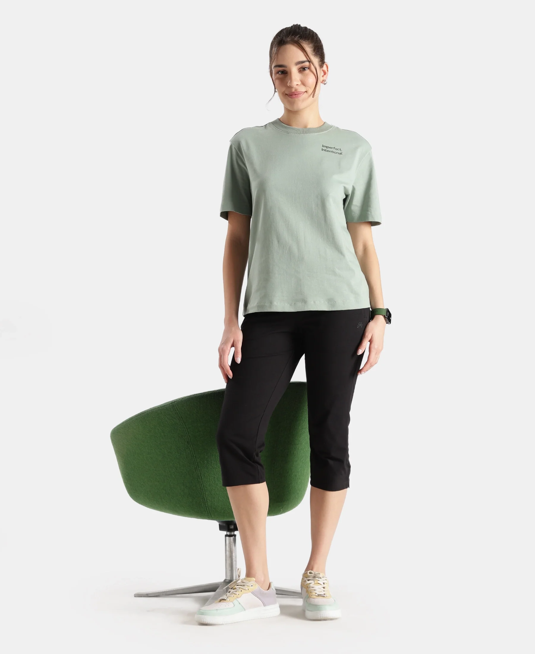 Super Combed Cotton Rich Oversized Printed T-Shirt - Iceberg Green - Image 6