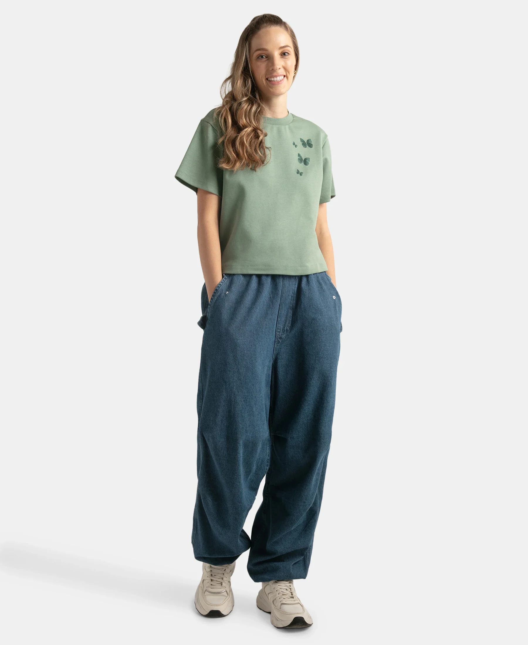 Super Combed Cotton Rich Oversized Graphic Print T-Shirt with Drop Shoulder Styling - Lily Pad - Image 3