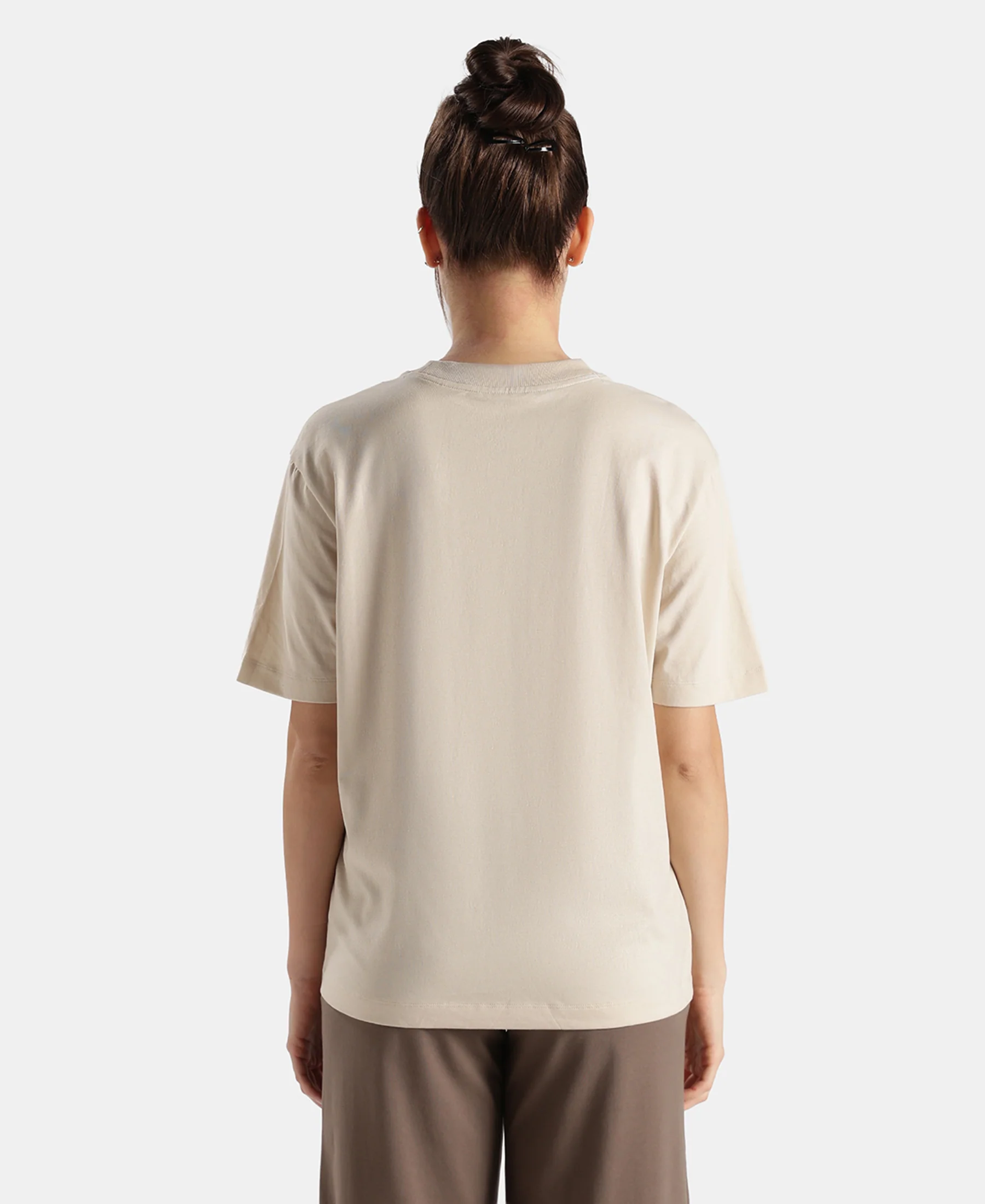 Super Combed Cotton Rich Oversized T-Shirt with Side Slits - French Oak - Image 3