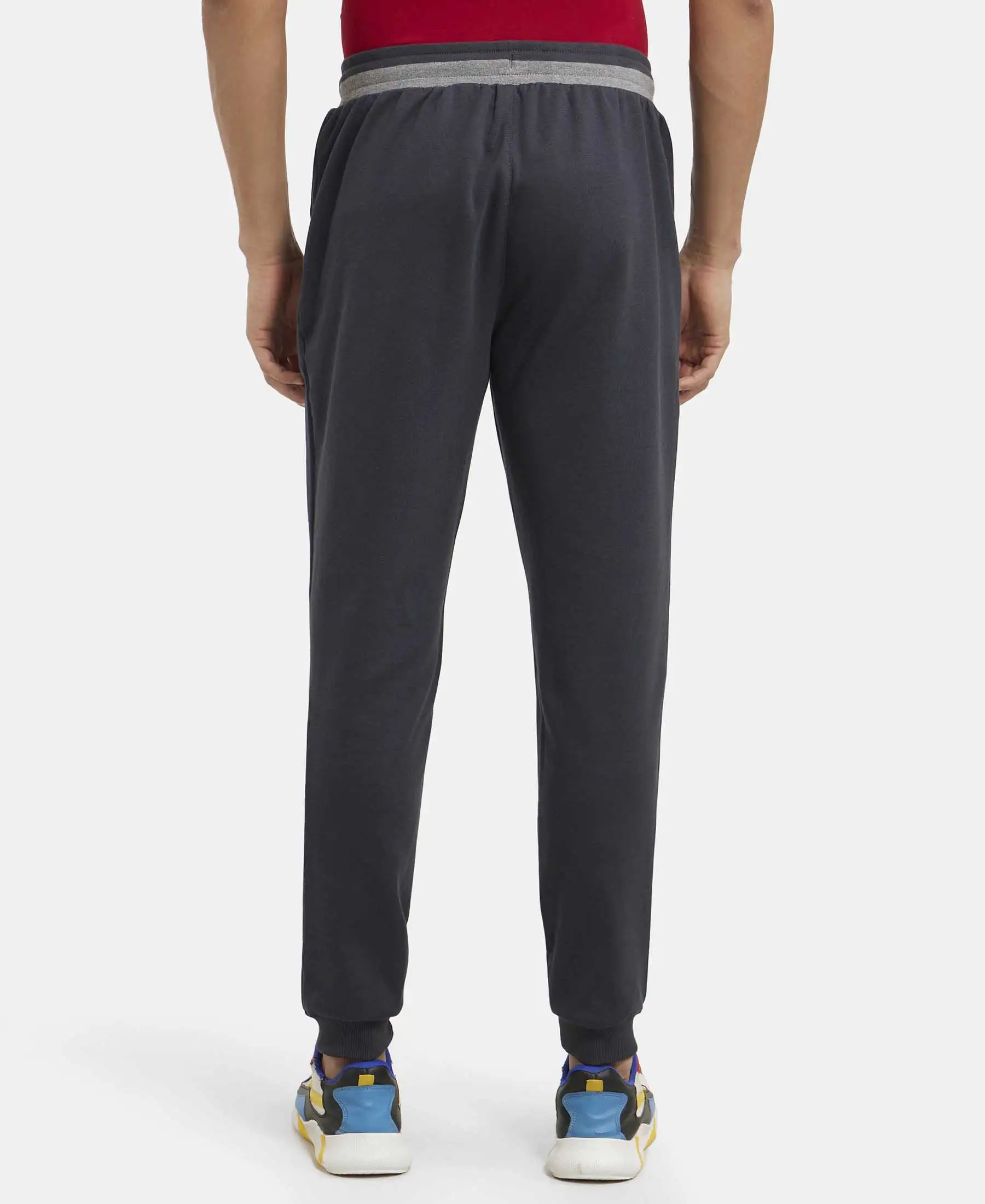 Super Combed Cotton Rich Pique Slim Fit Jogger with Zipper Pockets - Graphite - Image 3