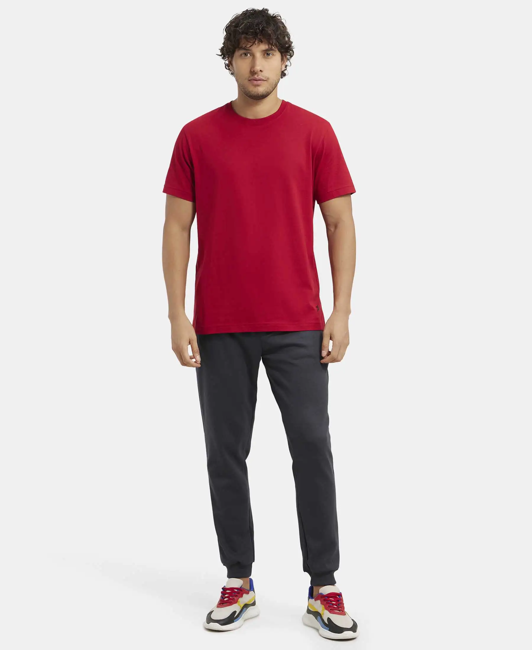 Super Combed Cotton Rich Pique Slim Fit Jogger with Zipper Pockets - Graphite - Image 4